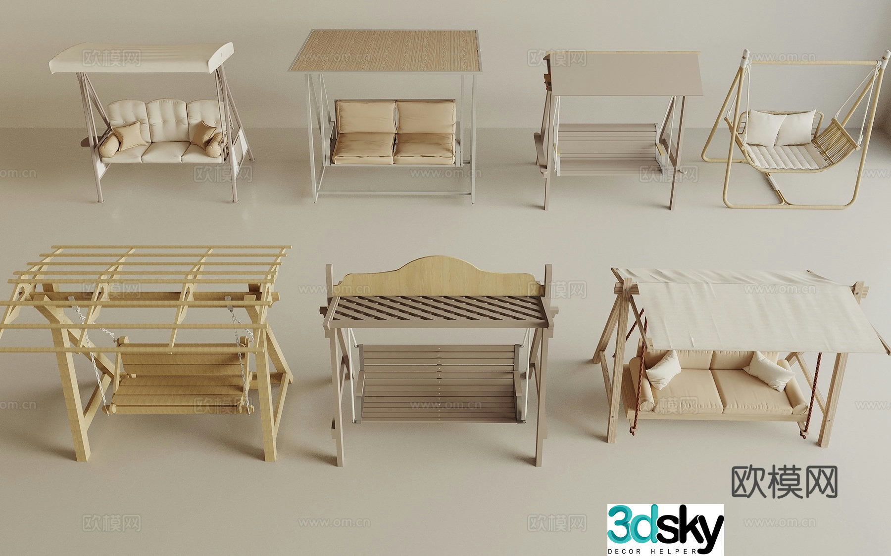 Modern hanging chair autumn thousand chair cradle chair 3D model