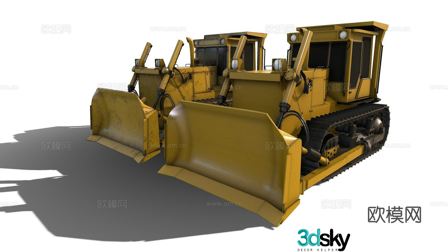bulldozer excavator 3d model