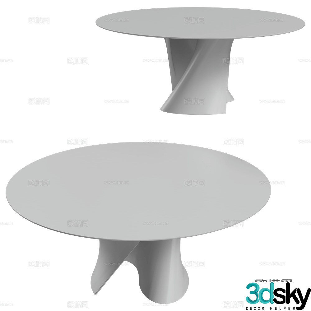 MDF Italia Dining Table Round Table 3D Model