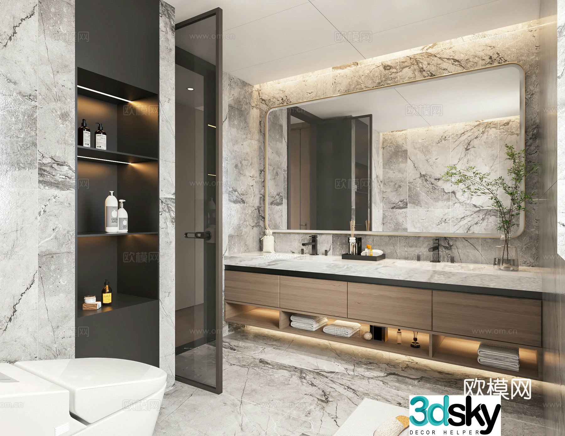 Modern bathroom bathroom 3d model