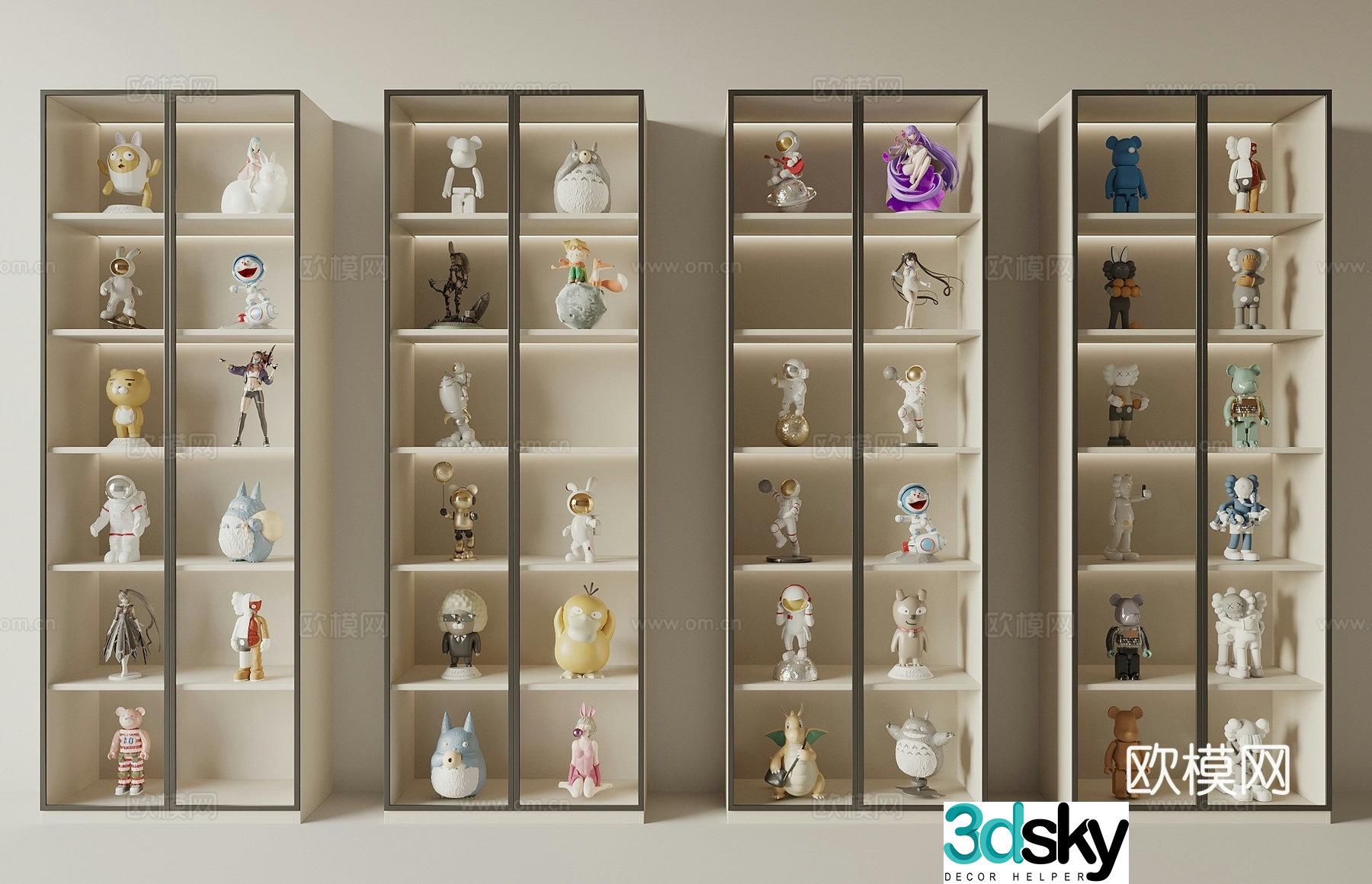 kaws trendy toy dolls sculptures and ornaments figures 3d model