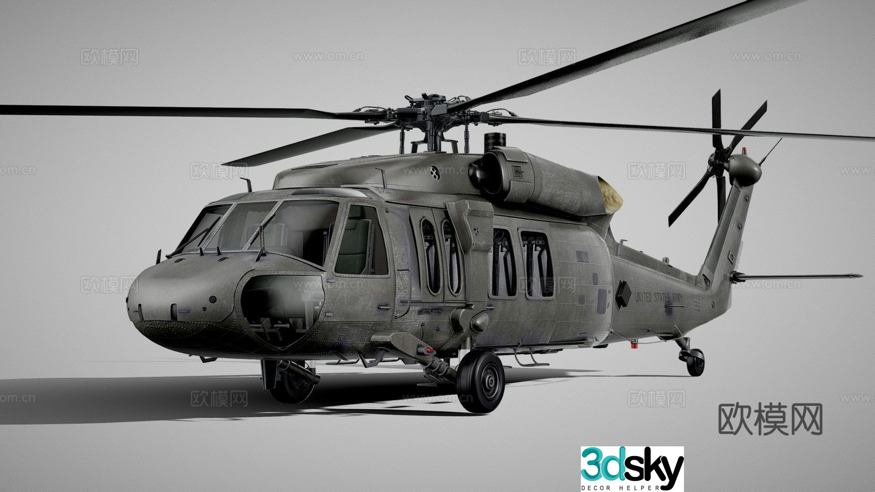 Black Hawk Aircraft Helicopter 3d model