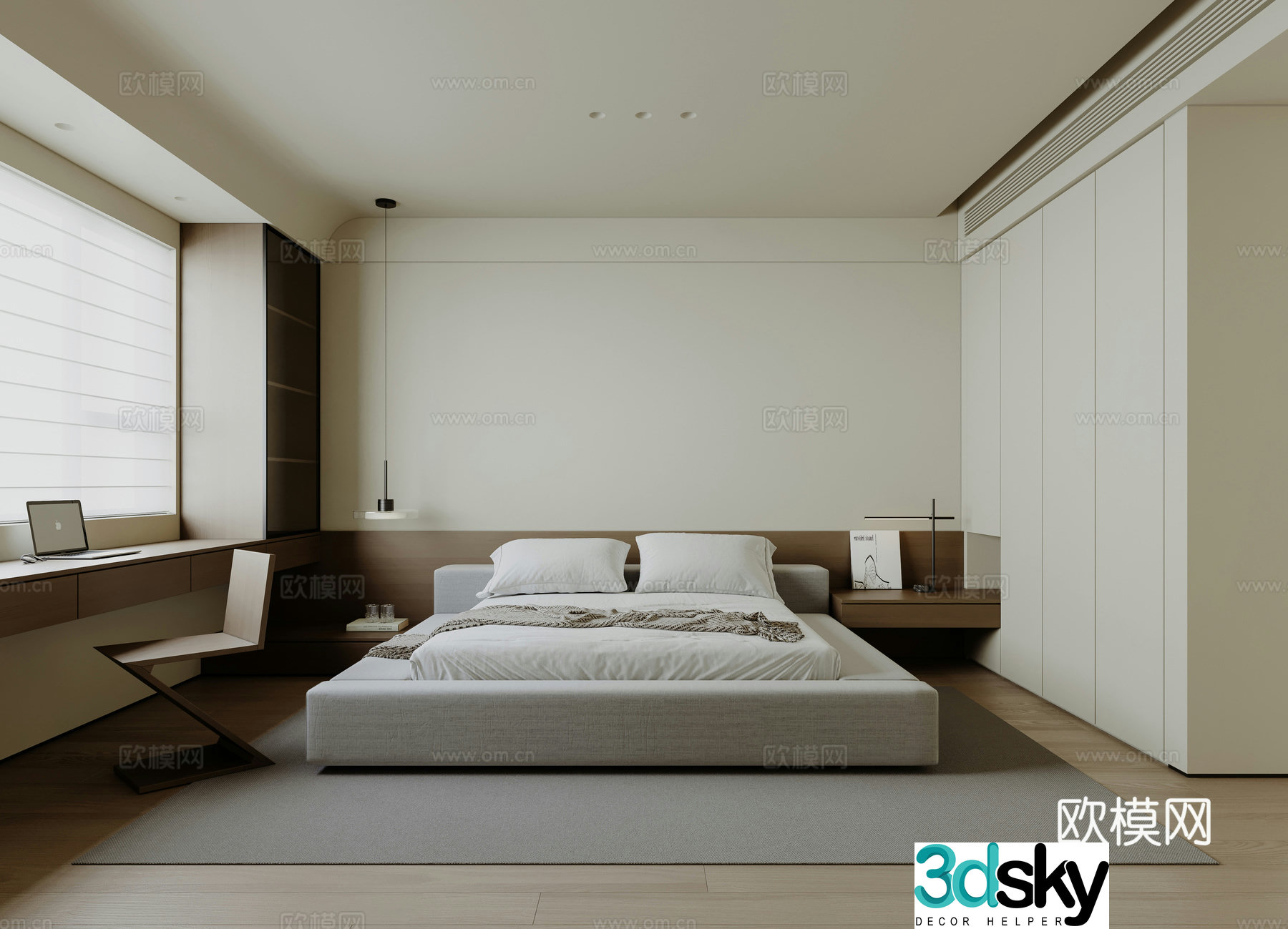 Modern bedroom master bedroom 3d model