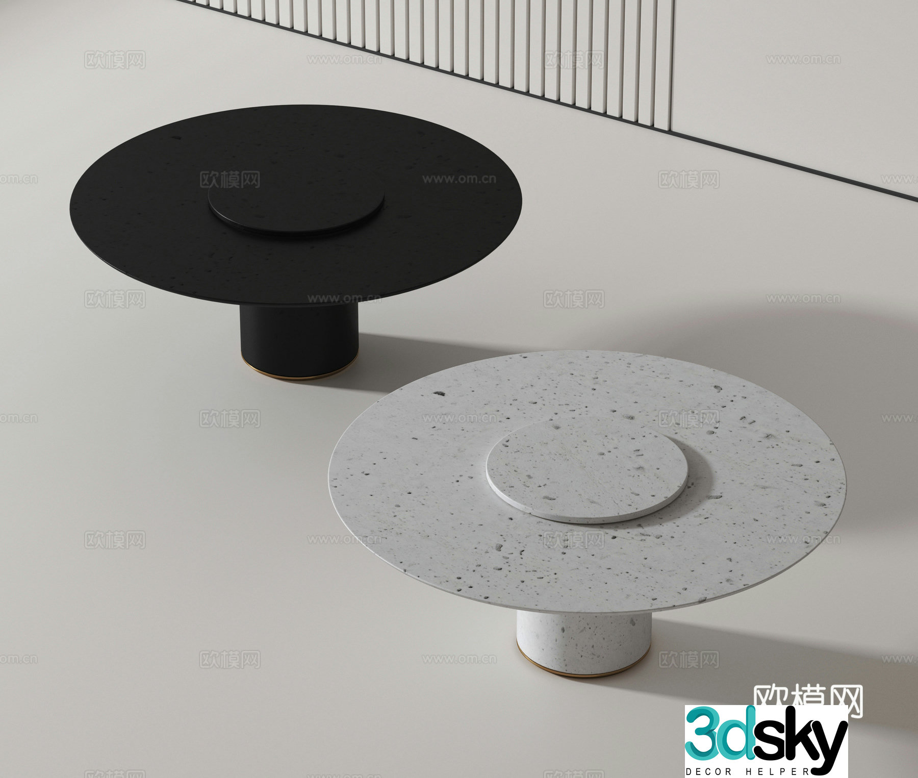 Simple coffee table round coffee table 3D model