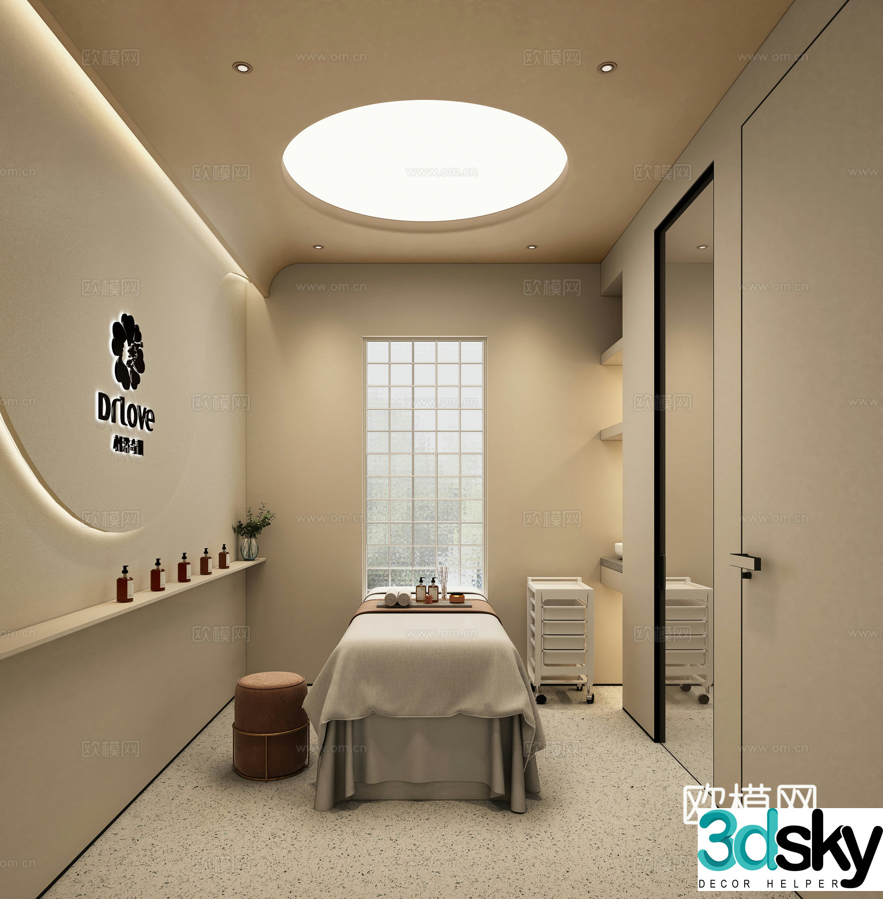 Modern SPA beauty salon private room 3d model