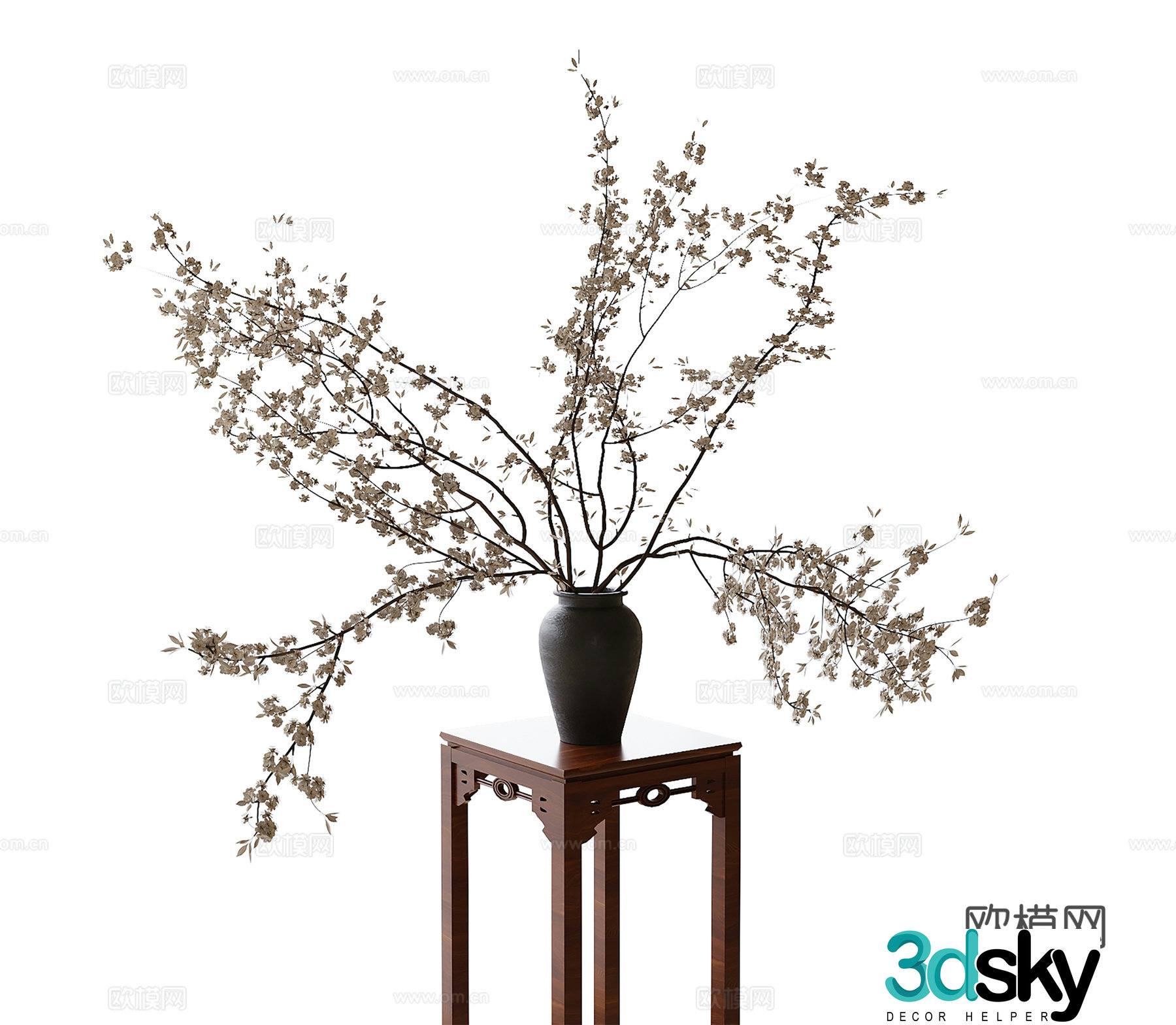 flower arrangement floral vase 3d model