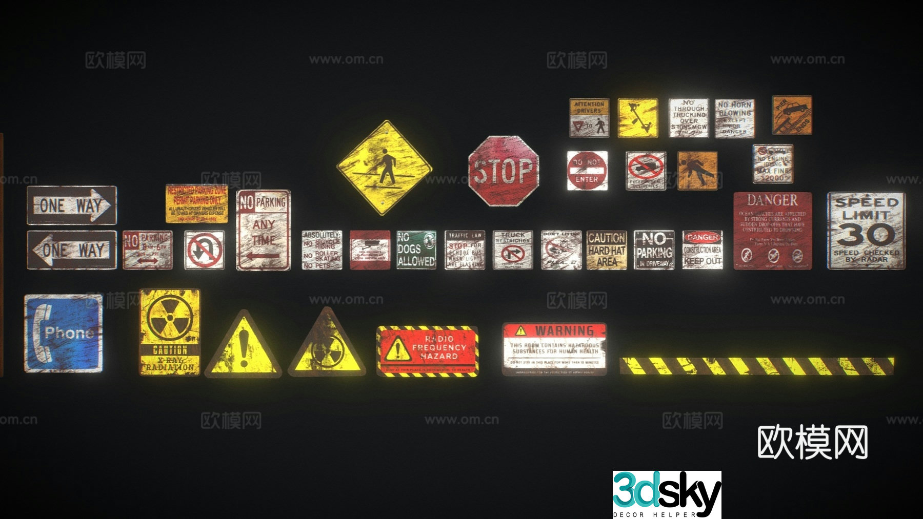 Logo signage signage retro signage billboard 3d model