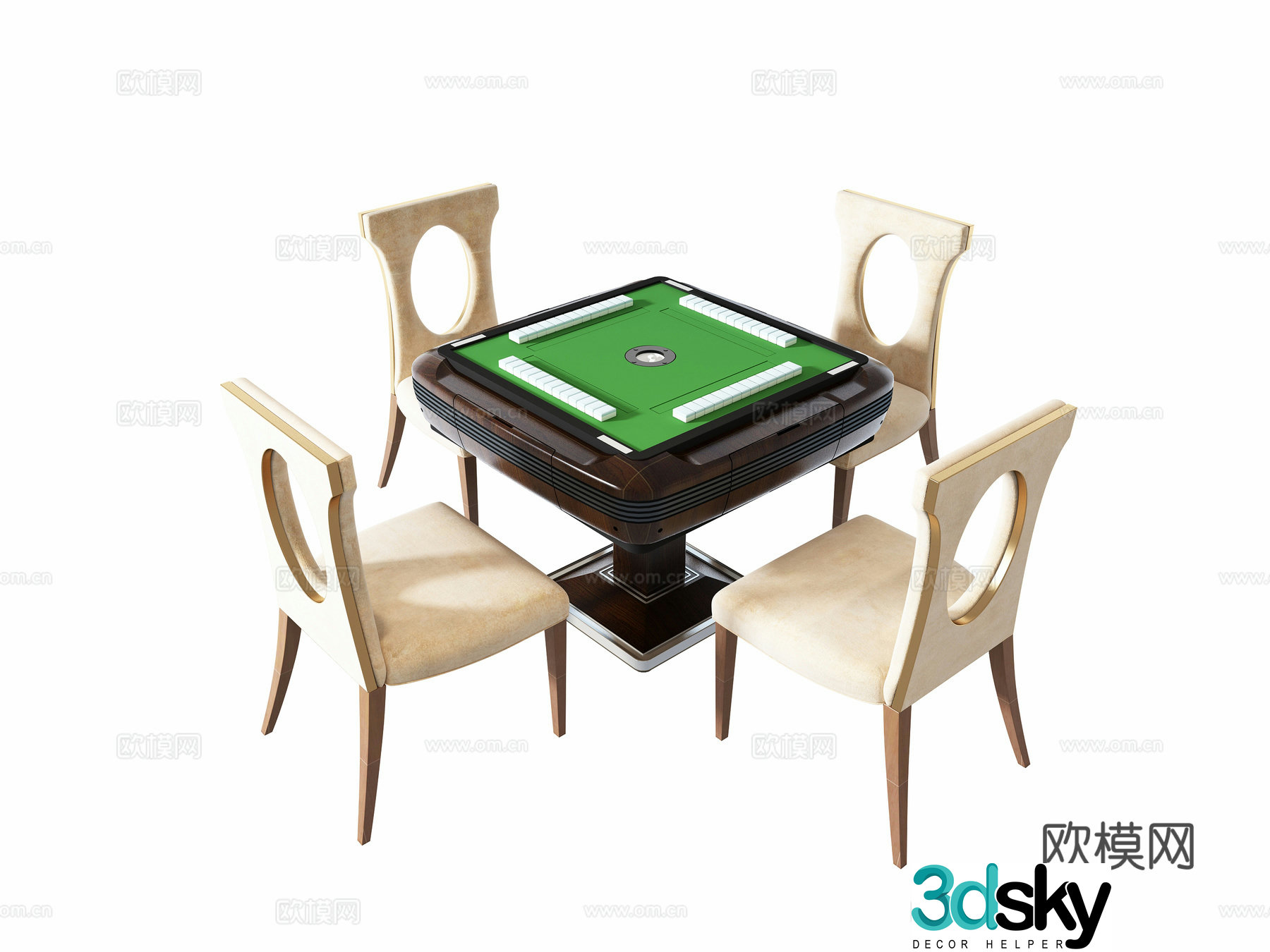 Modern mahjong table 3d model
