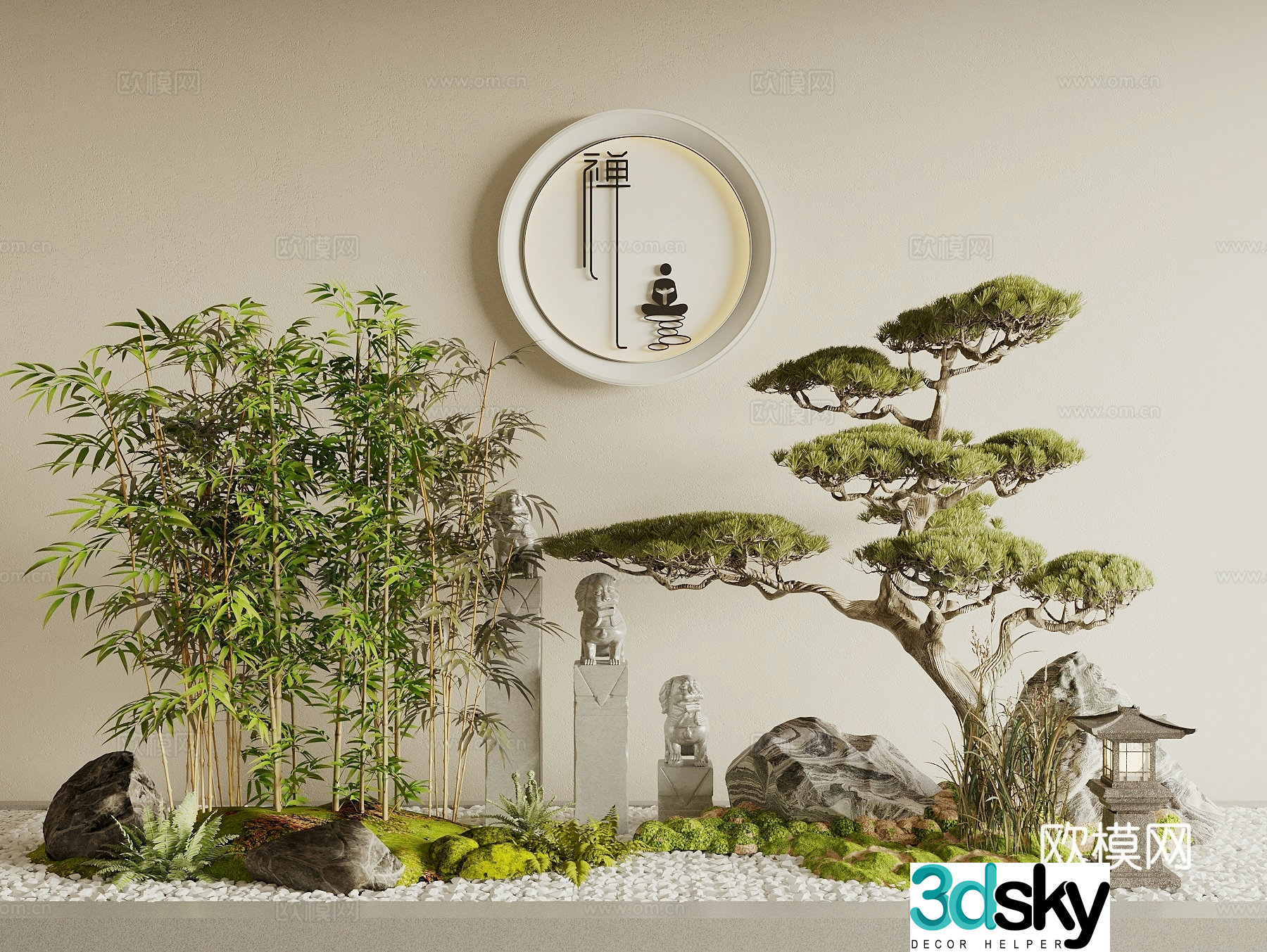 Indoor landscape plant landscaping bamboo landscape tree 3D model
