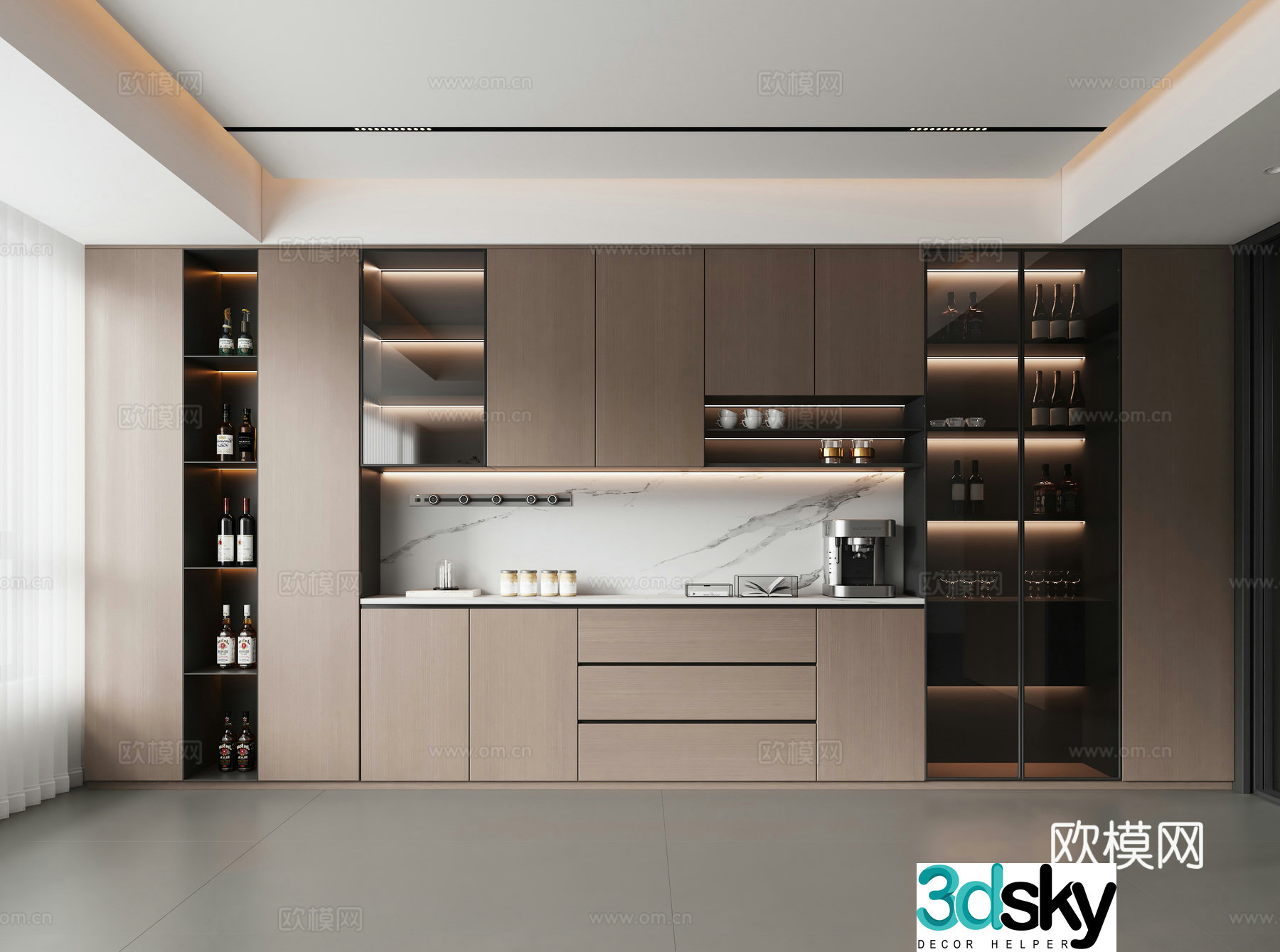 Modern wine cabinet 3d model