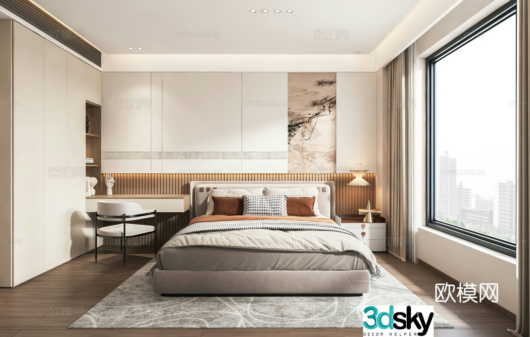 New Chinese style bedroom master bedroom 3d model