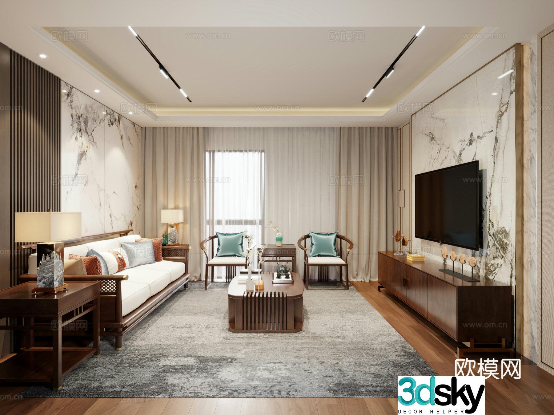 New Chinese living room 3D model