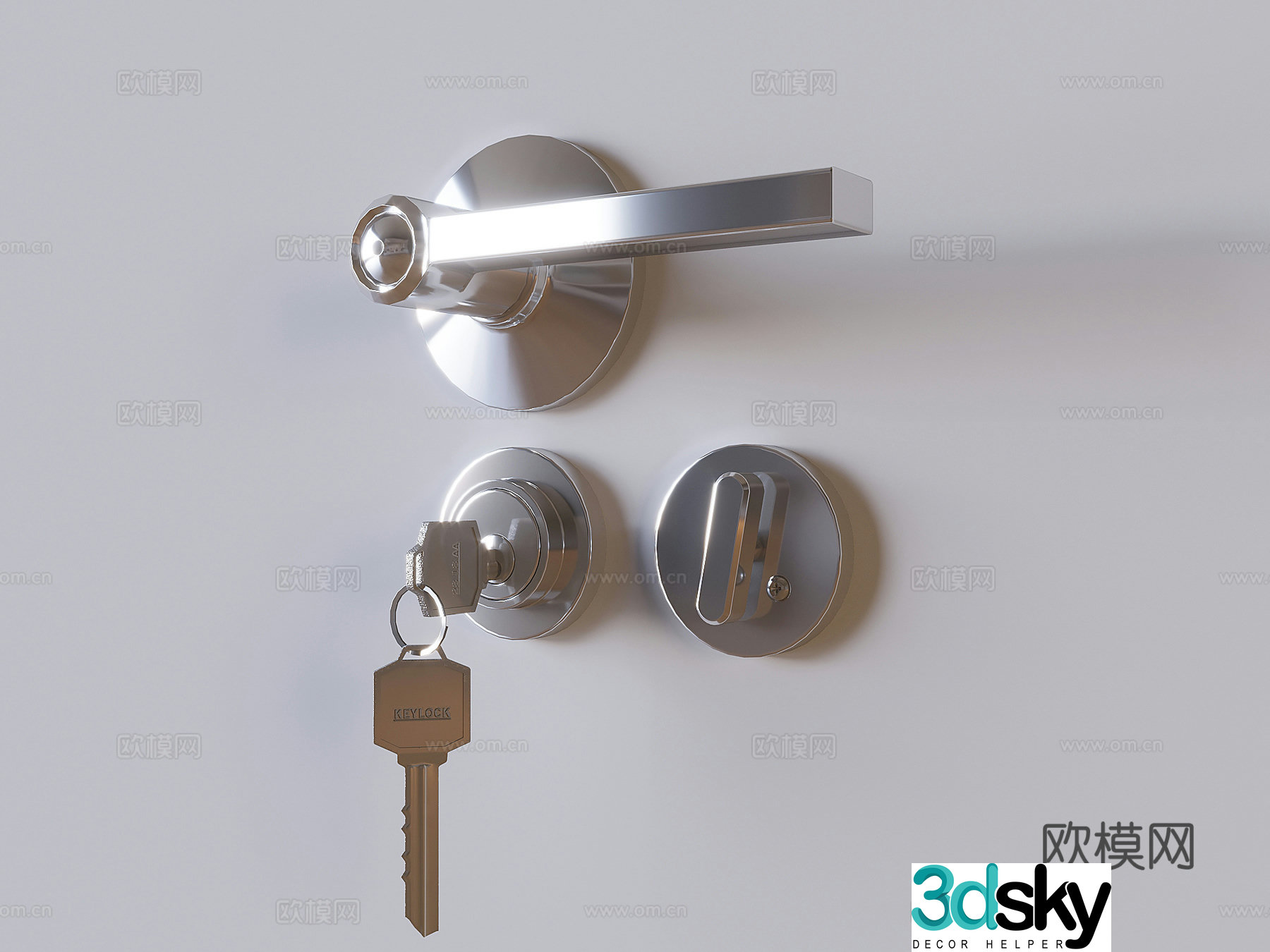 door handle door lock hardware 3d model