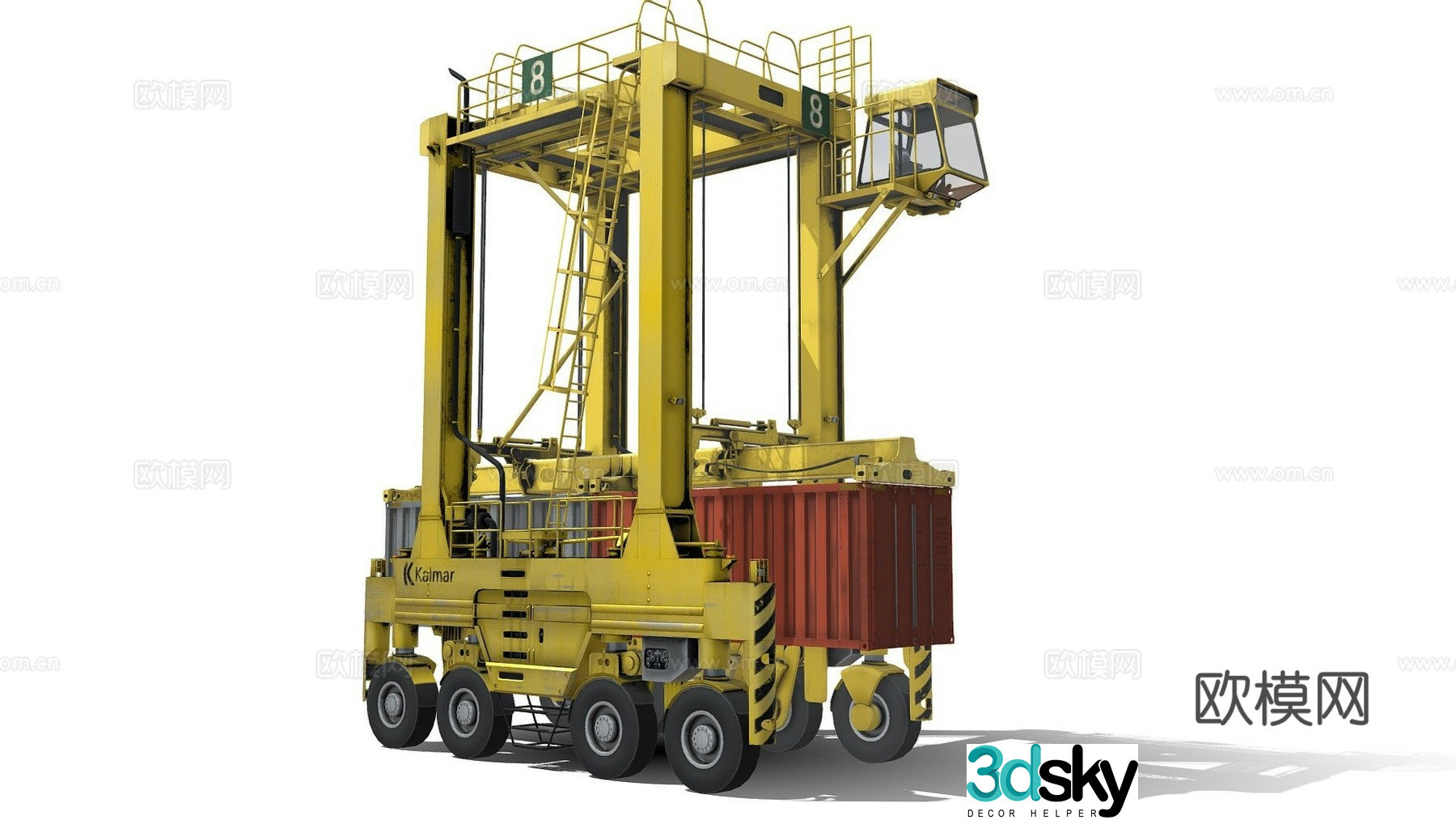 Crane Tower crane Truck 3D Model