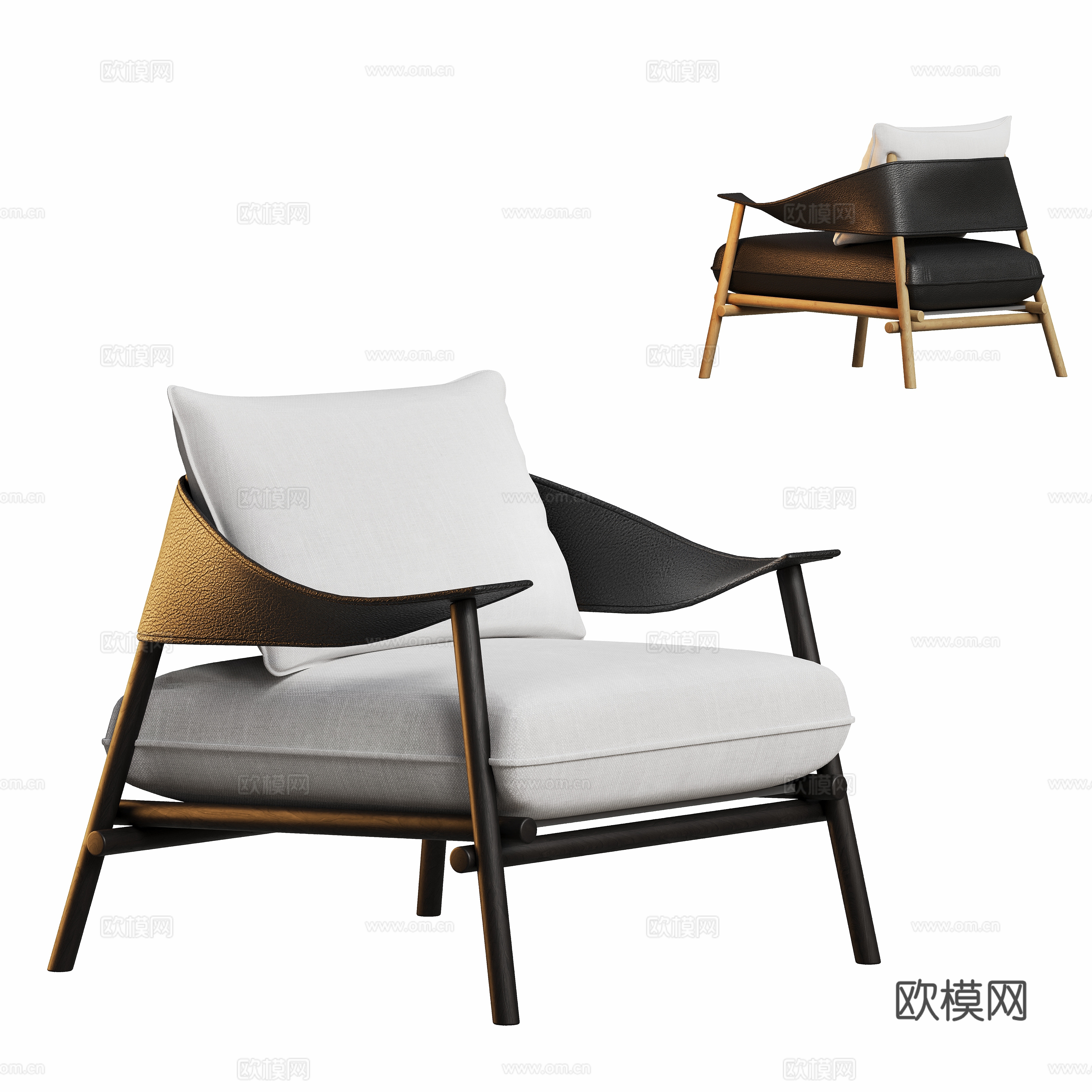 Modern sofa chair leisure chair 3d model