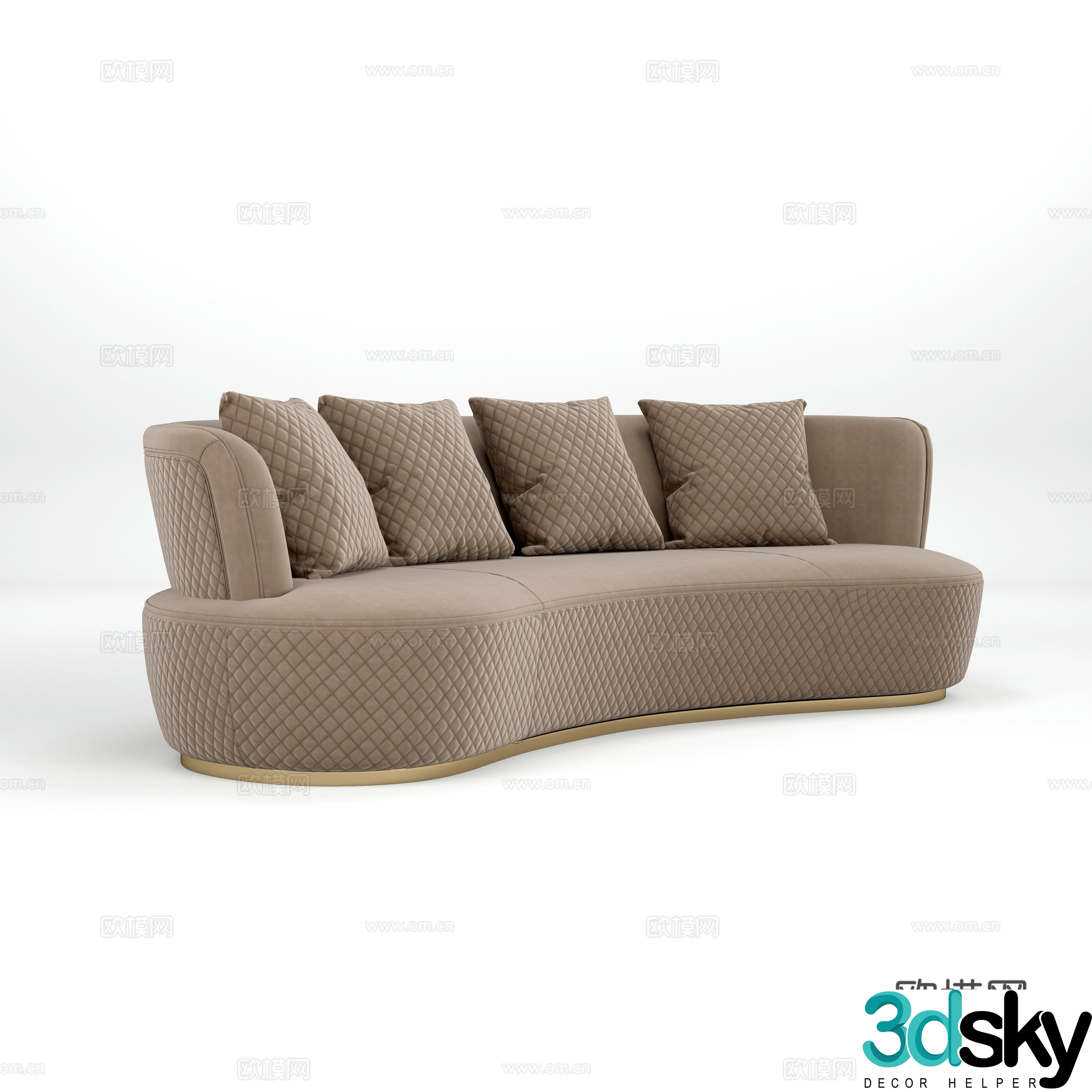 Modern curved sofa 3D model