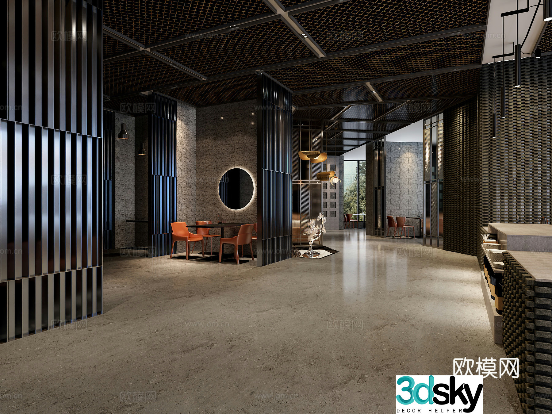 Modern cafe 3d model
