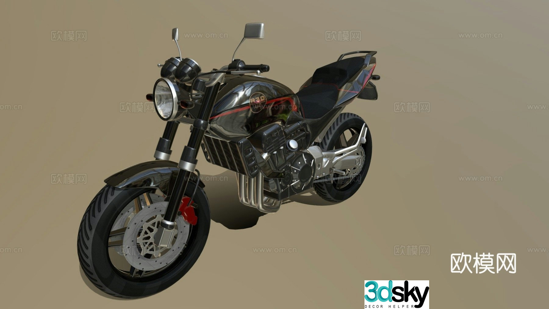 3d model of sports motorcycle