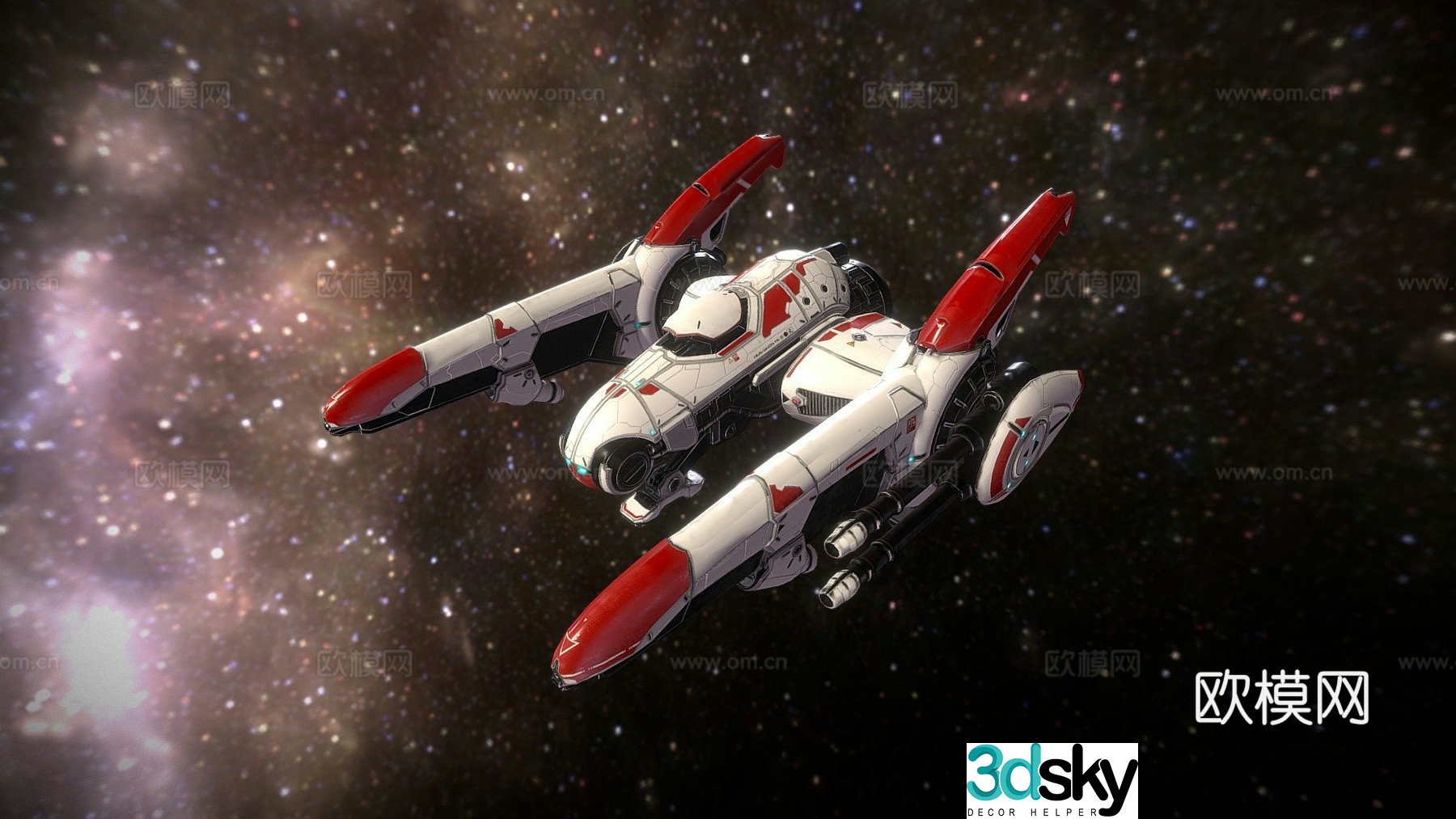 space ray ship 3d model