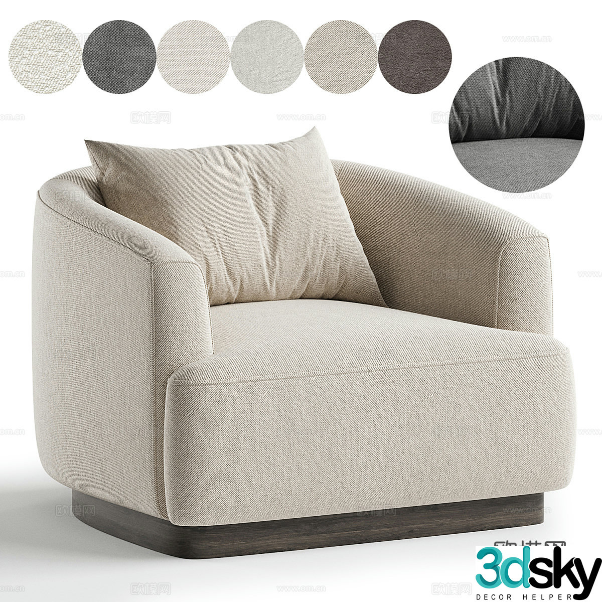 Single sofa casual sofa 3d model