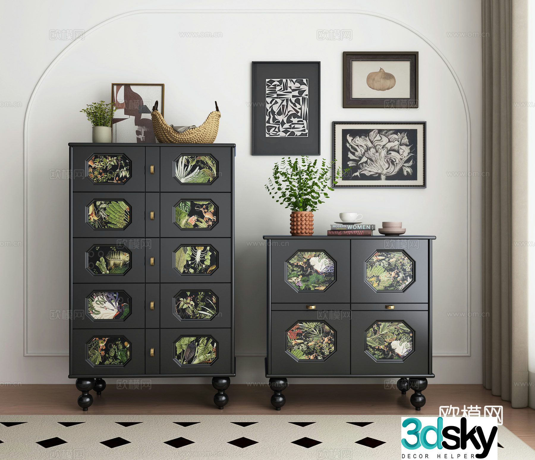 French side cabinet fighting cabinet 3D model