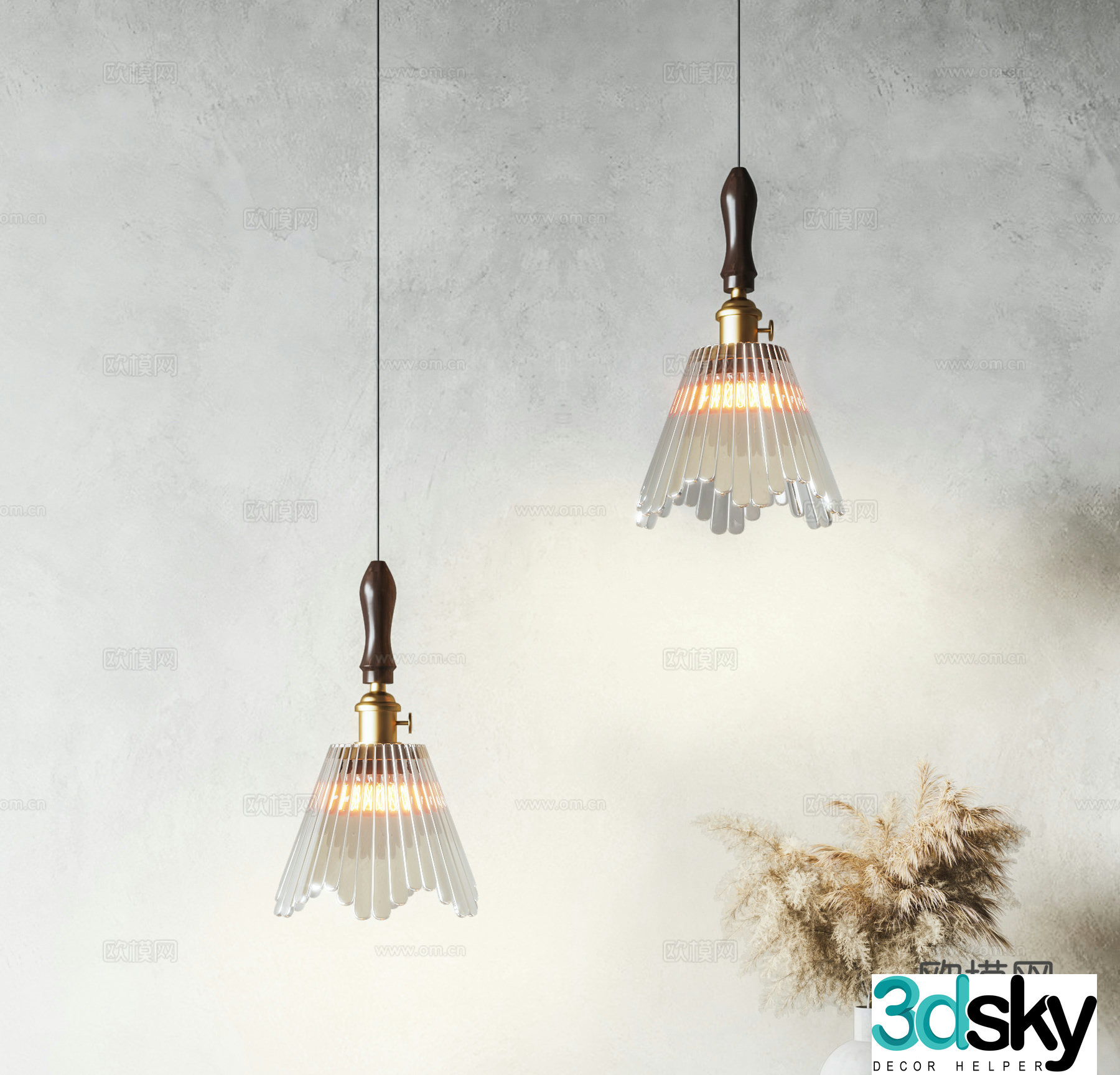 Badminton chandelier glass chandelier 3d model