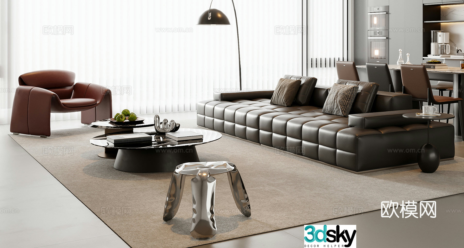 Esitious combination sofa 3D model