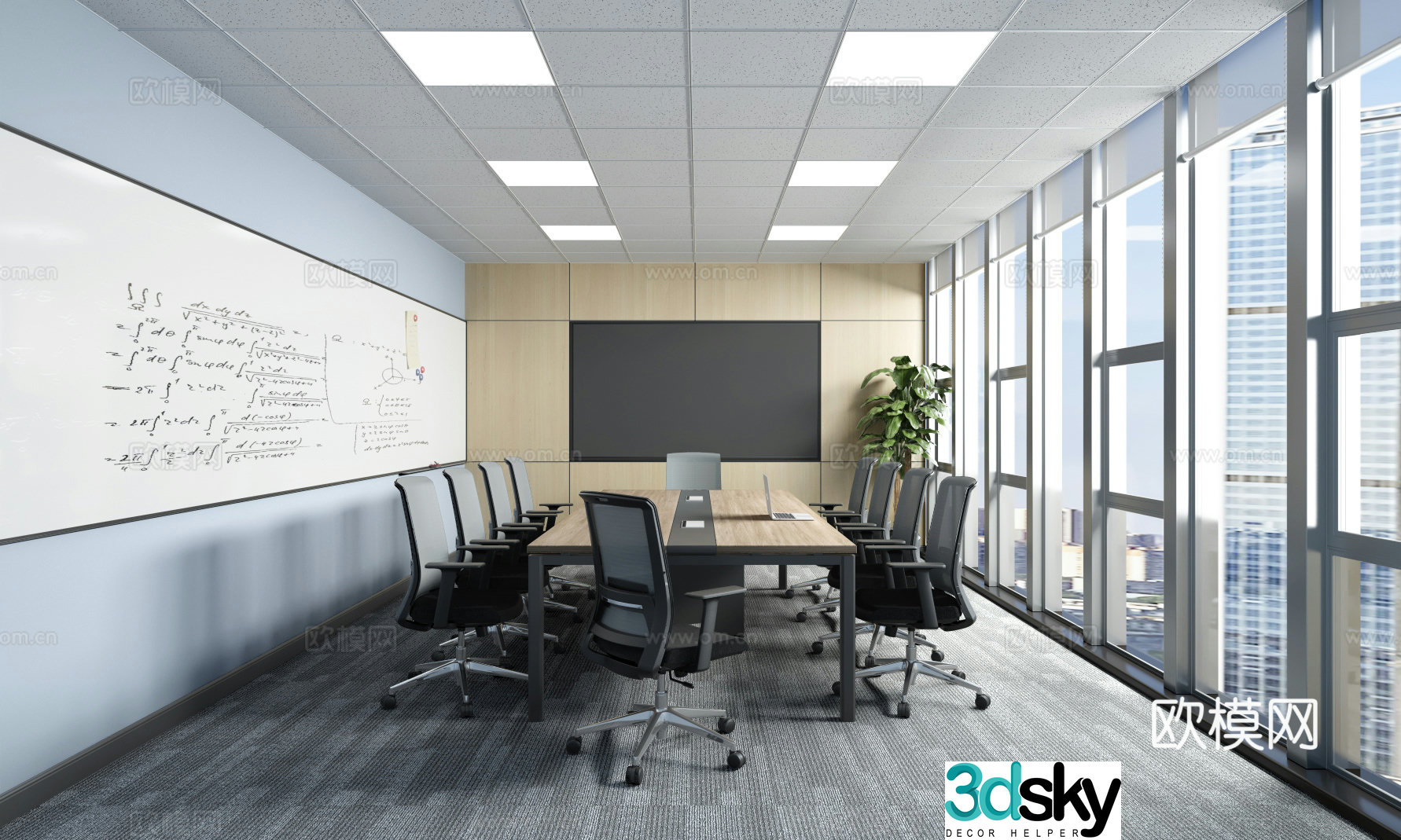 Modern conference room 3d model