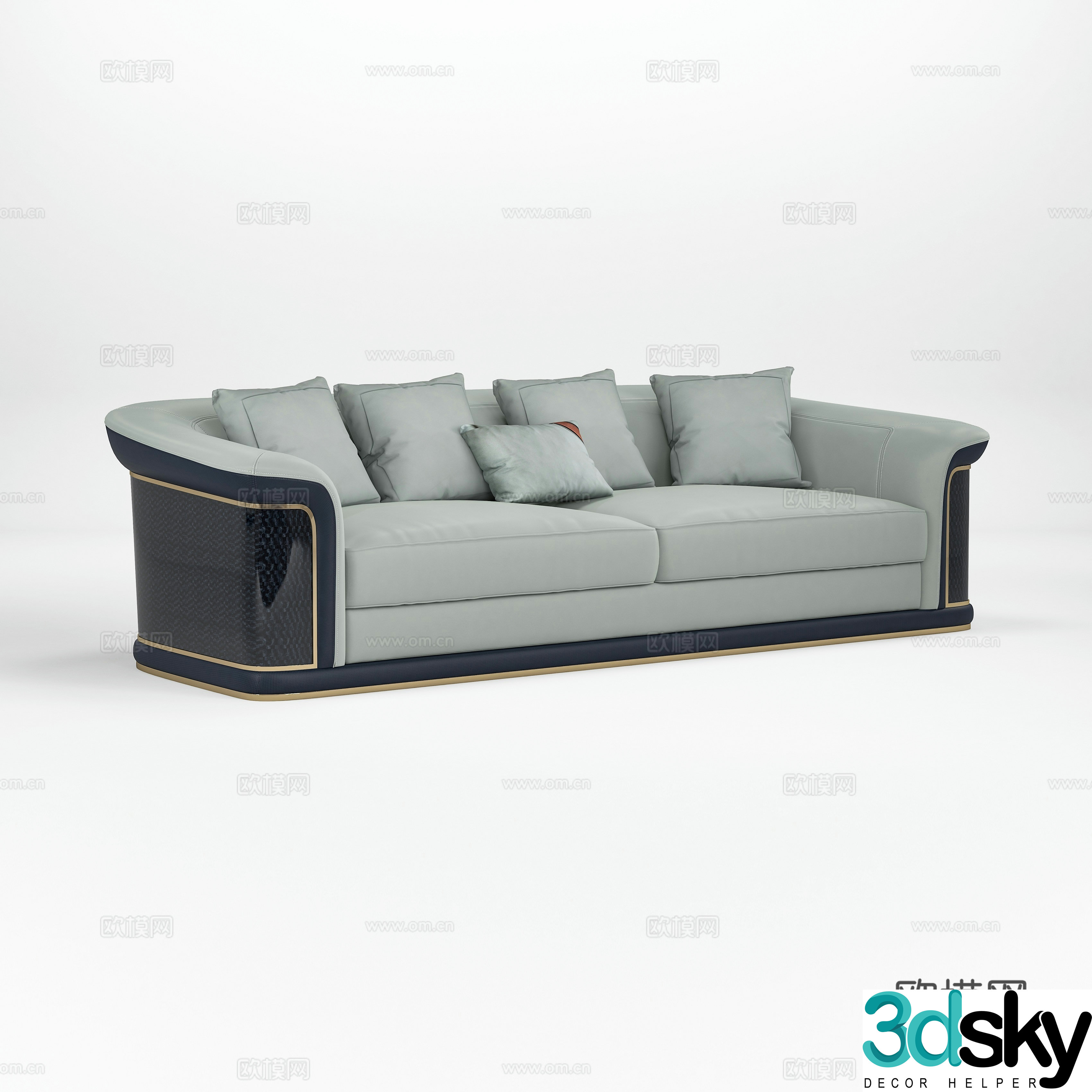 Double sofa soft sofa 3d model