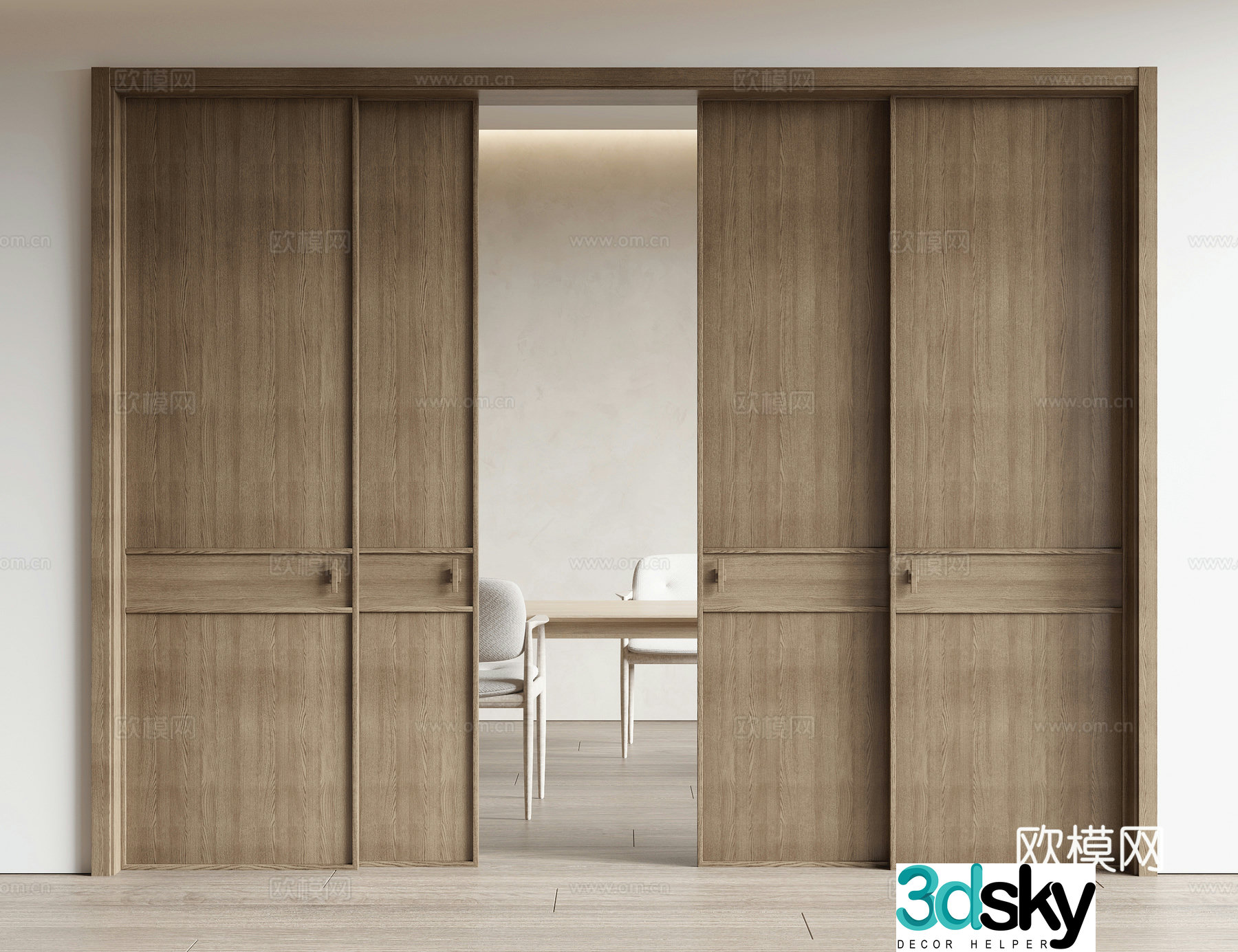 Wabi-sabi sliding door 3D model