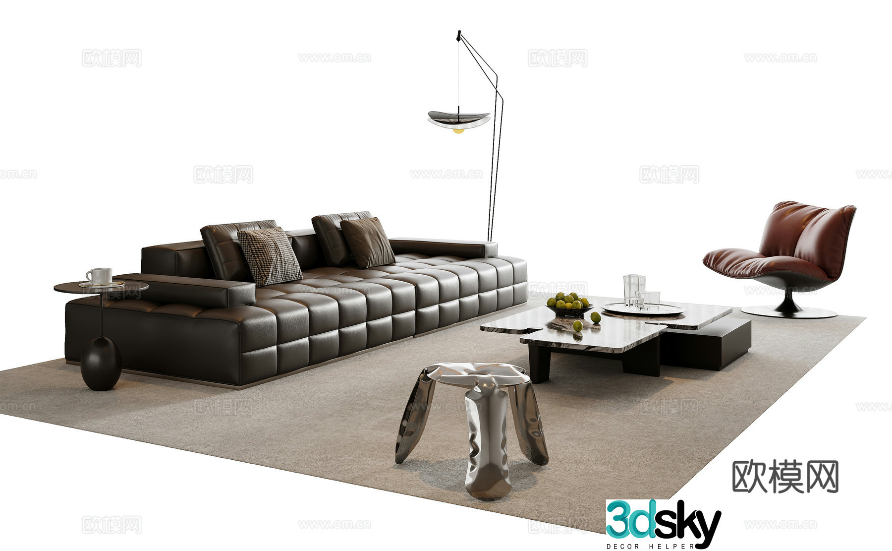 Italian combination sofa 3D model