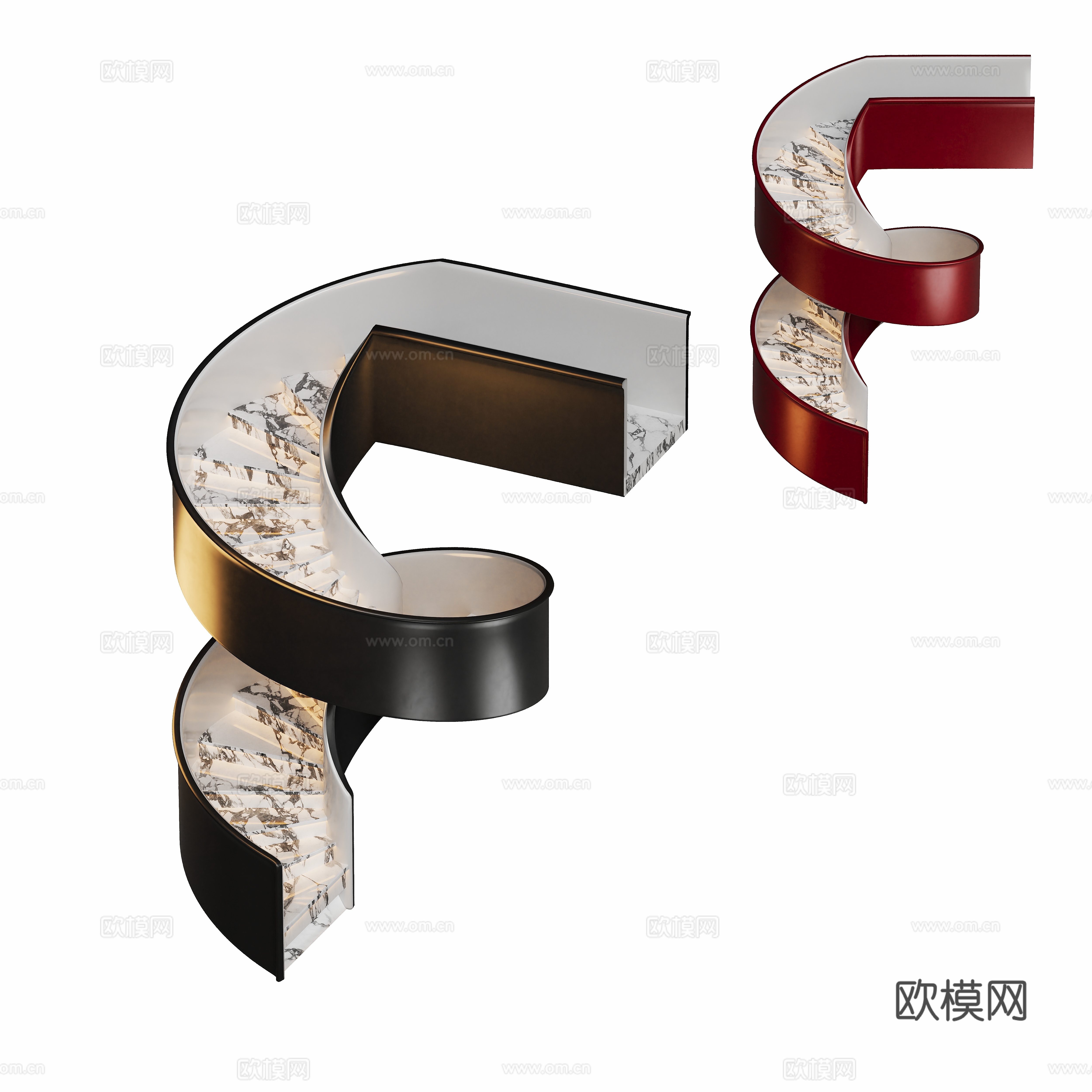 Modern spiral staircase 3d model