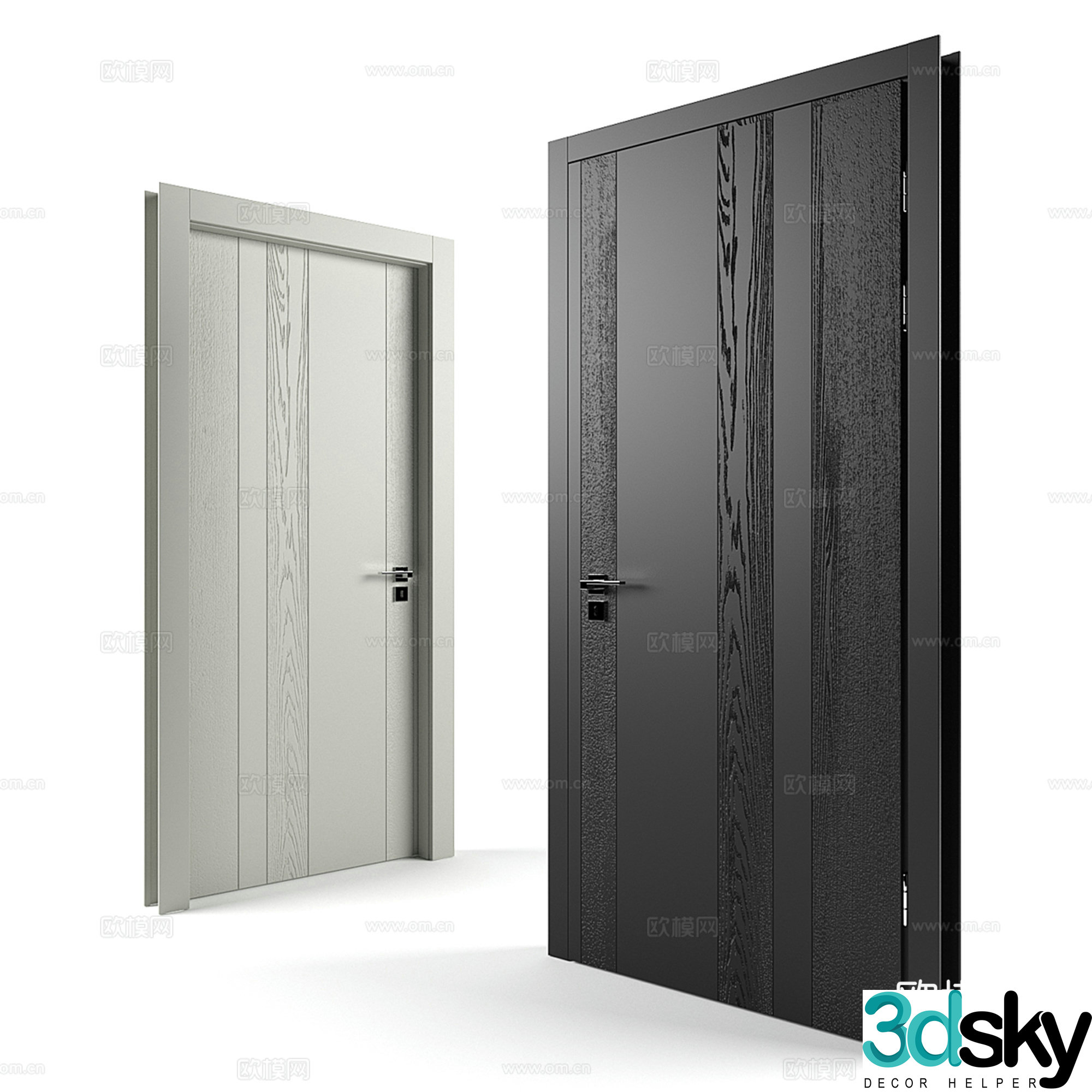 Modern entrance door swing door 3D model