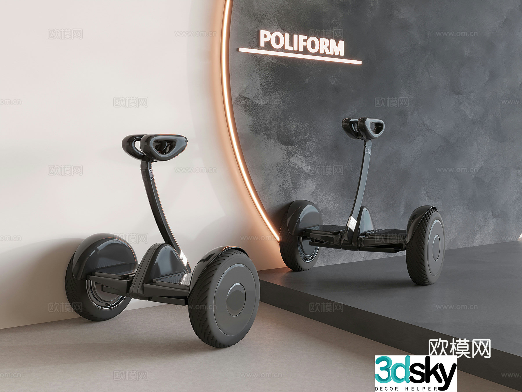 Smart balance bike somatosensory electric vehicle 3D model