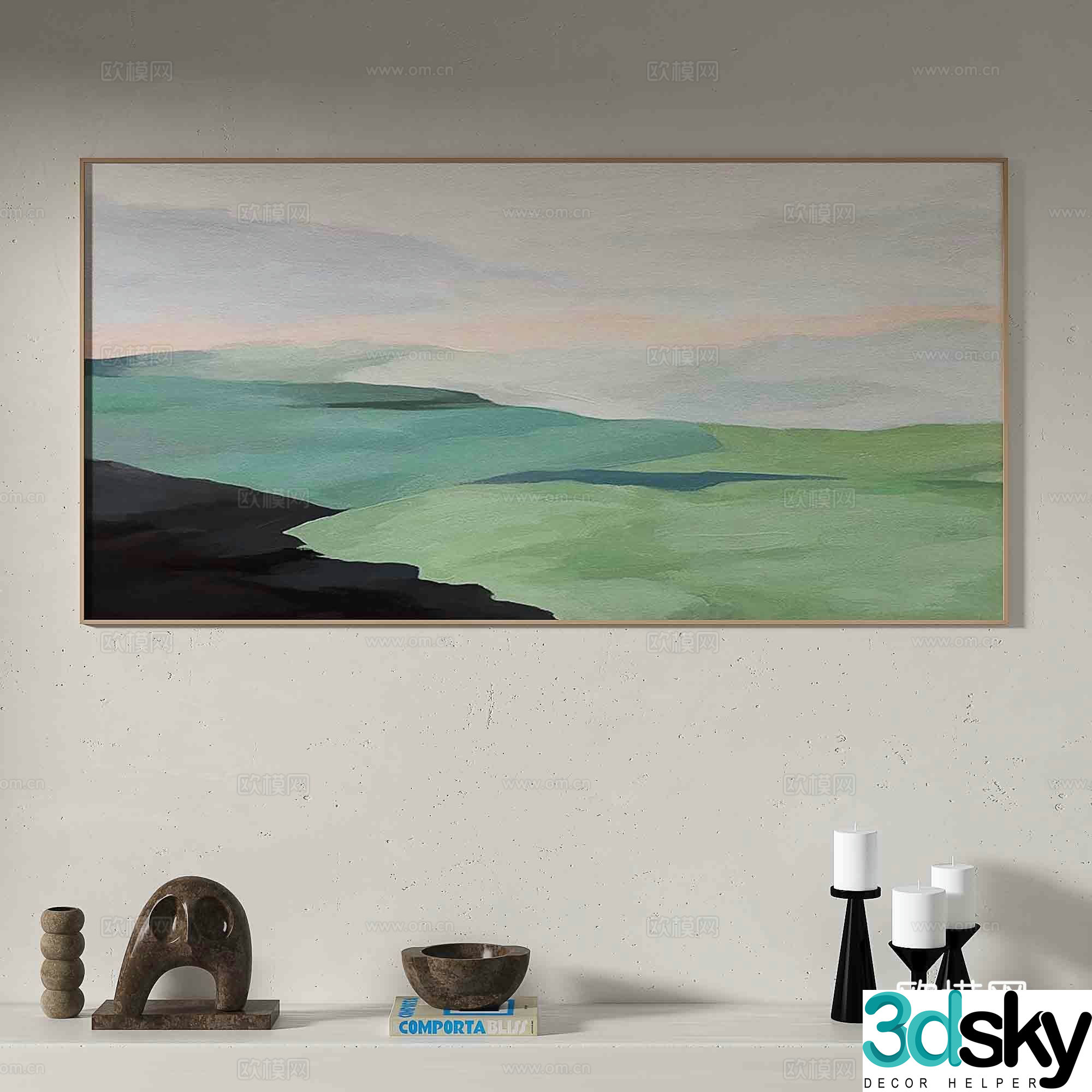 Modern oil painting decorative painting 3d model