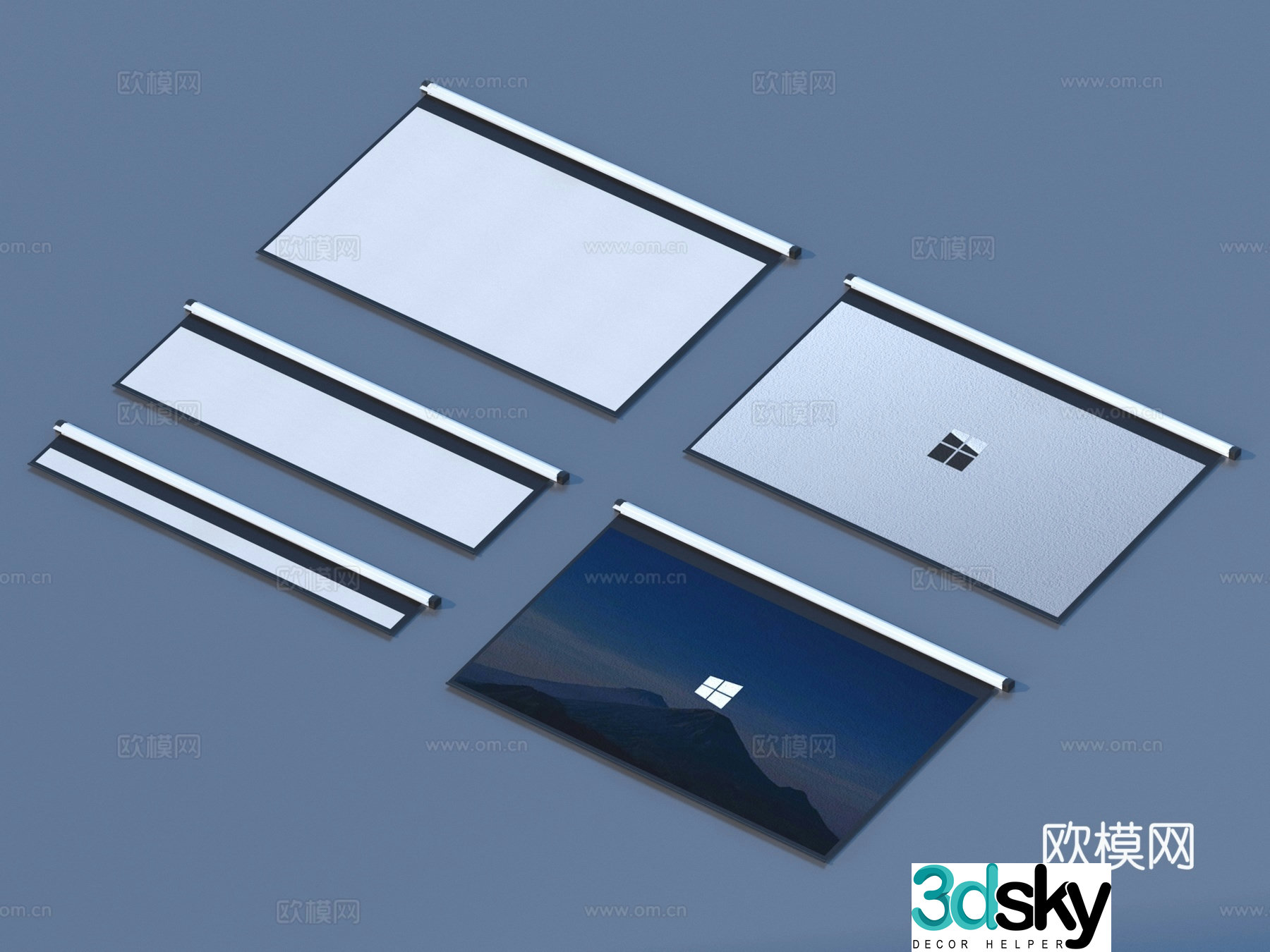 Projector projection screen 3D model