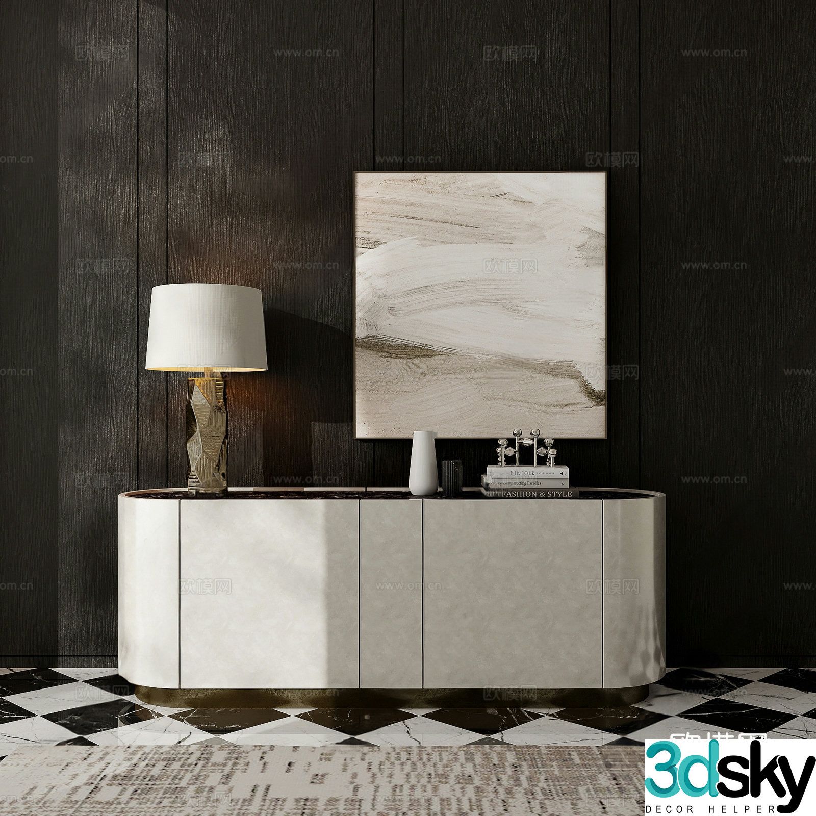 Italian style entrance cabinet 3D model