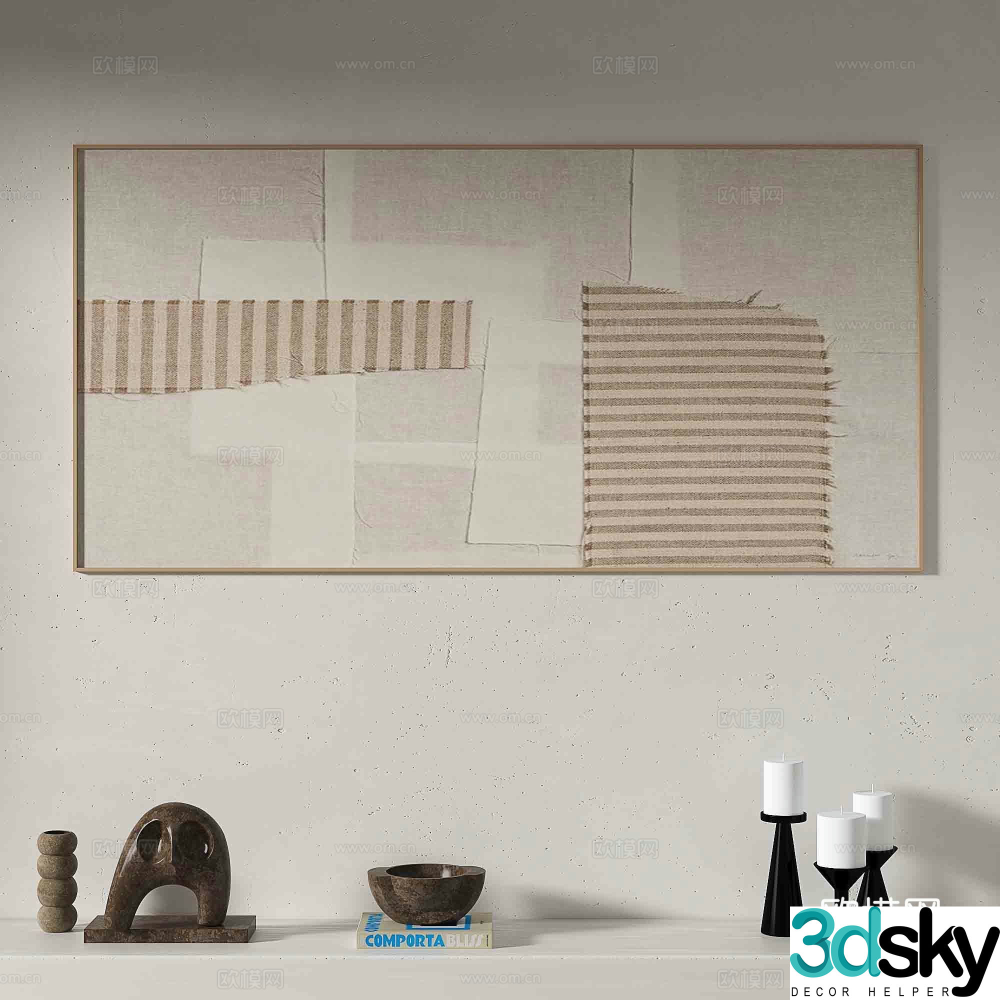 Modern abstract painting Decorative painting 3d model