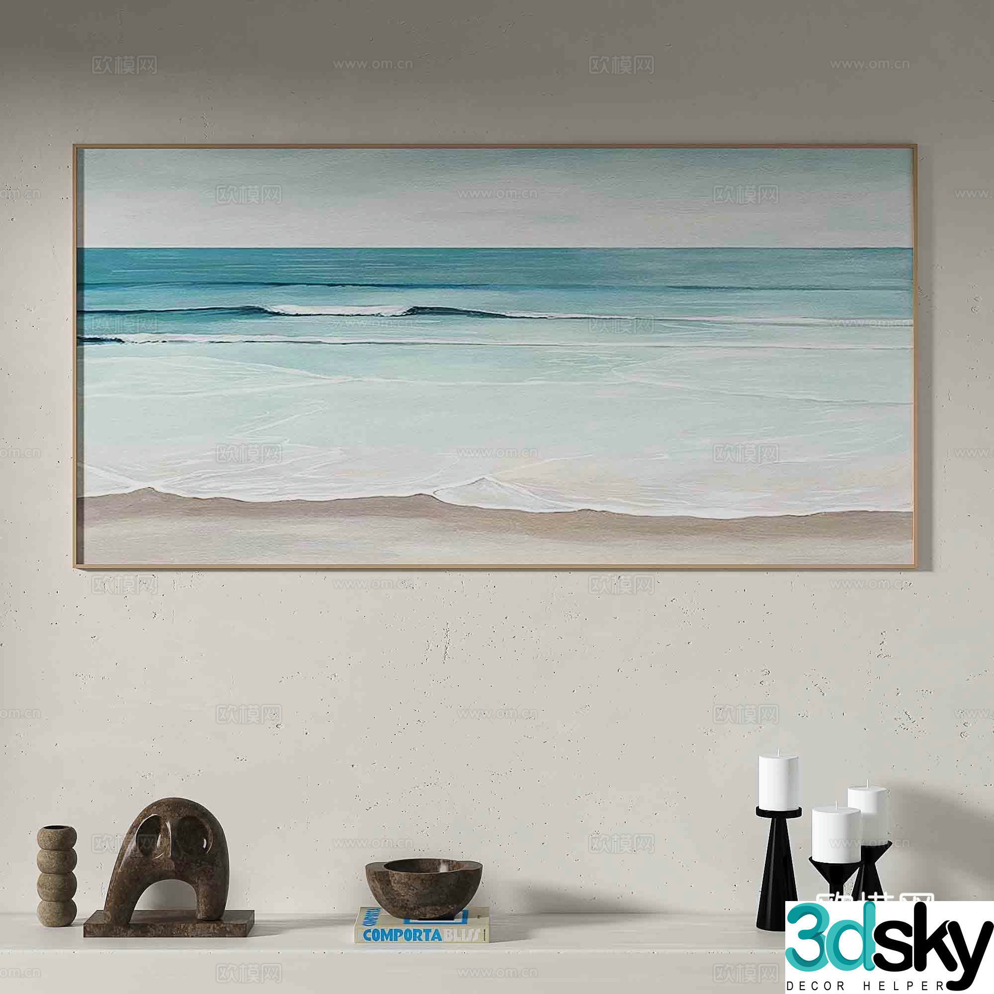 Modern oil painting decorative painting 3d model