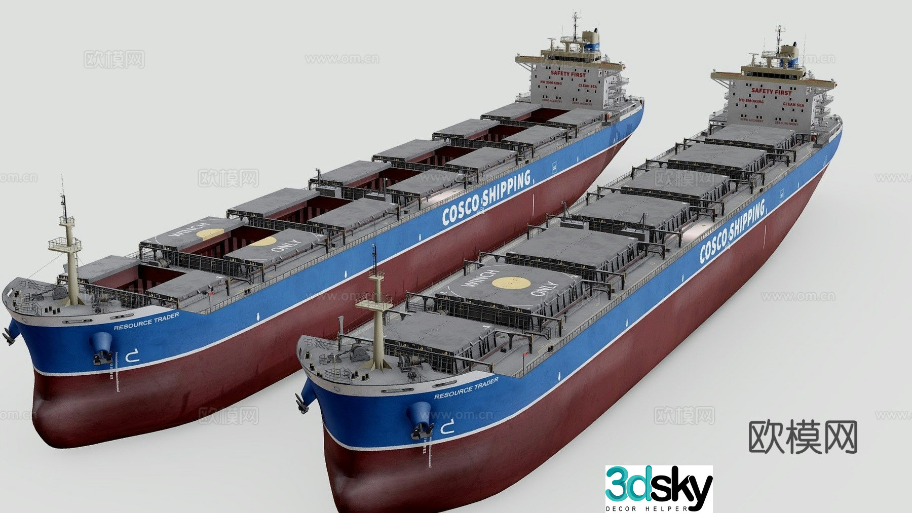 bulk carrier transport ship ship 3d model