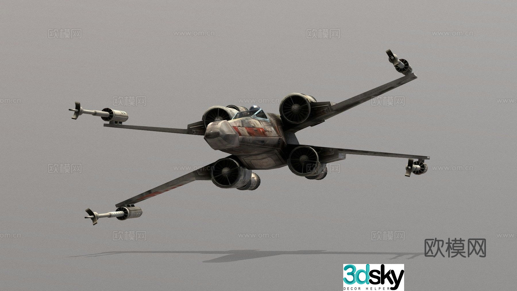 Biplane fighter 3d model