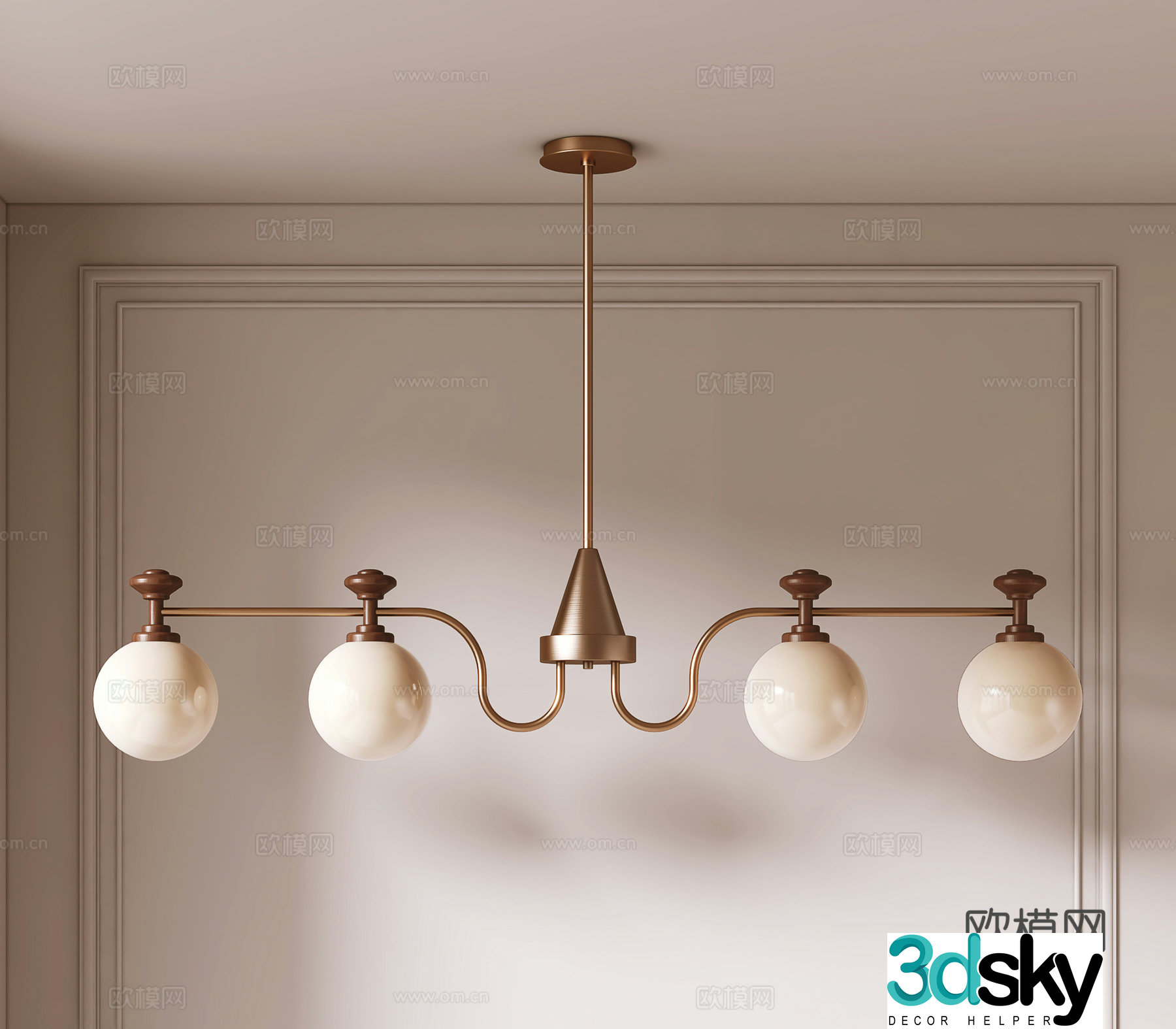 American retro chandelier 3d model
