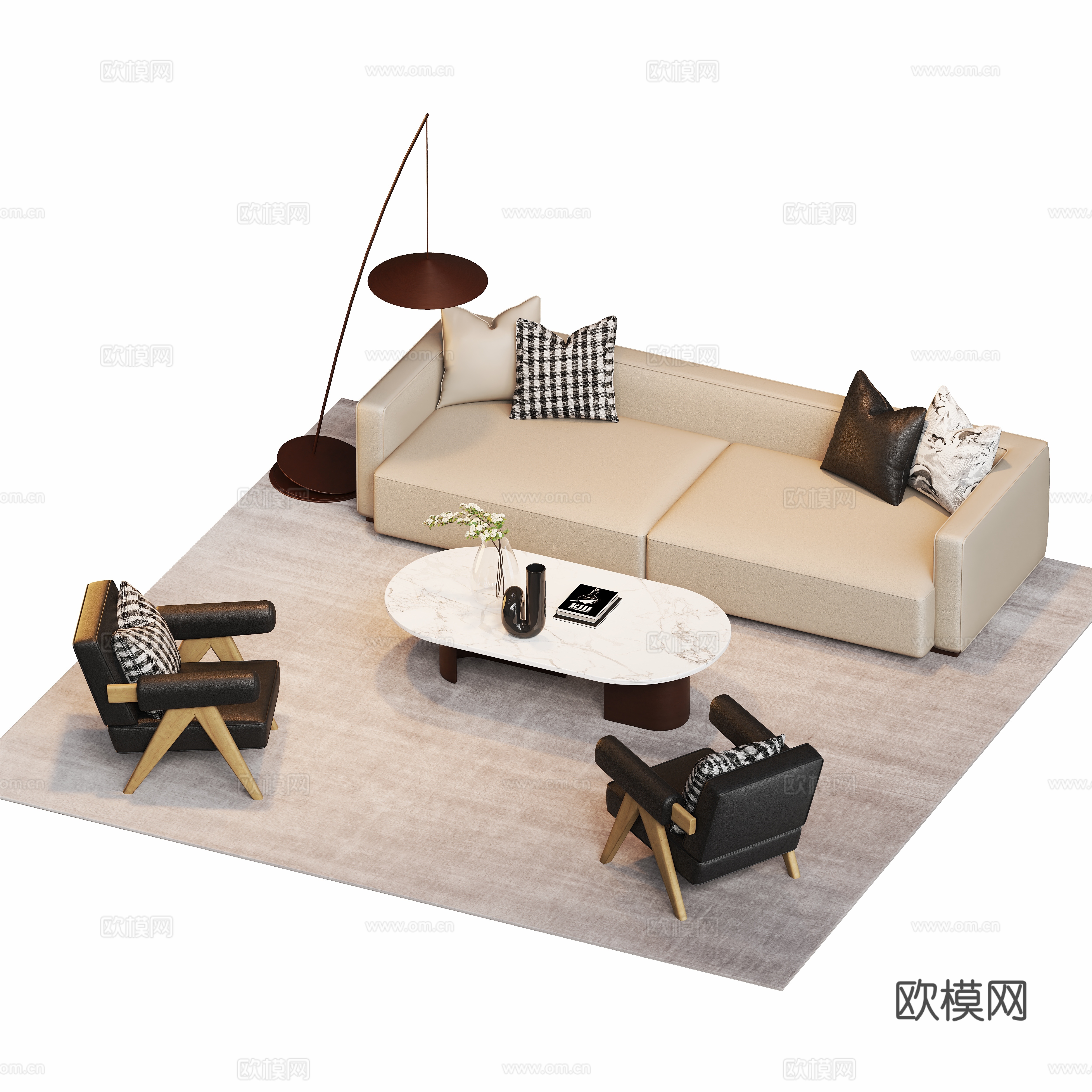 Modern combination sofa 3d model