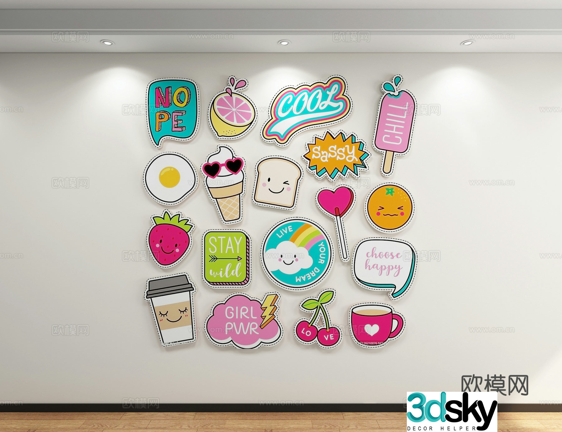 Cartoon pendant photo wall photo frame 3d model