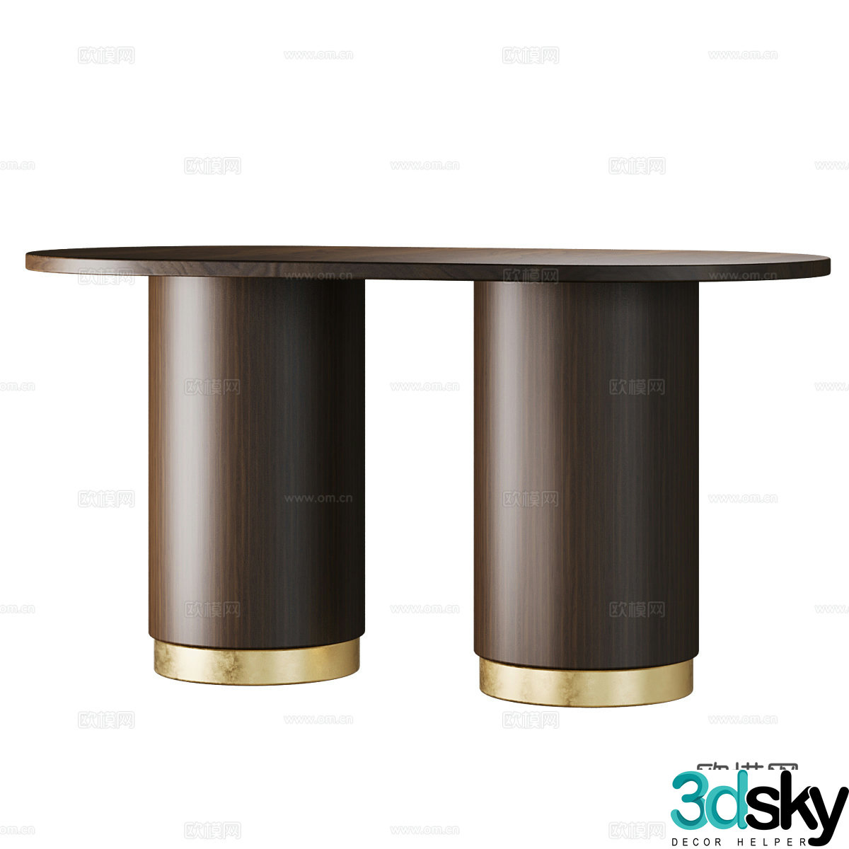 Modern dining table round table 3d model