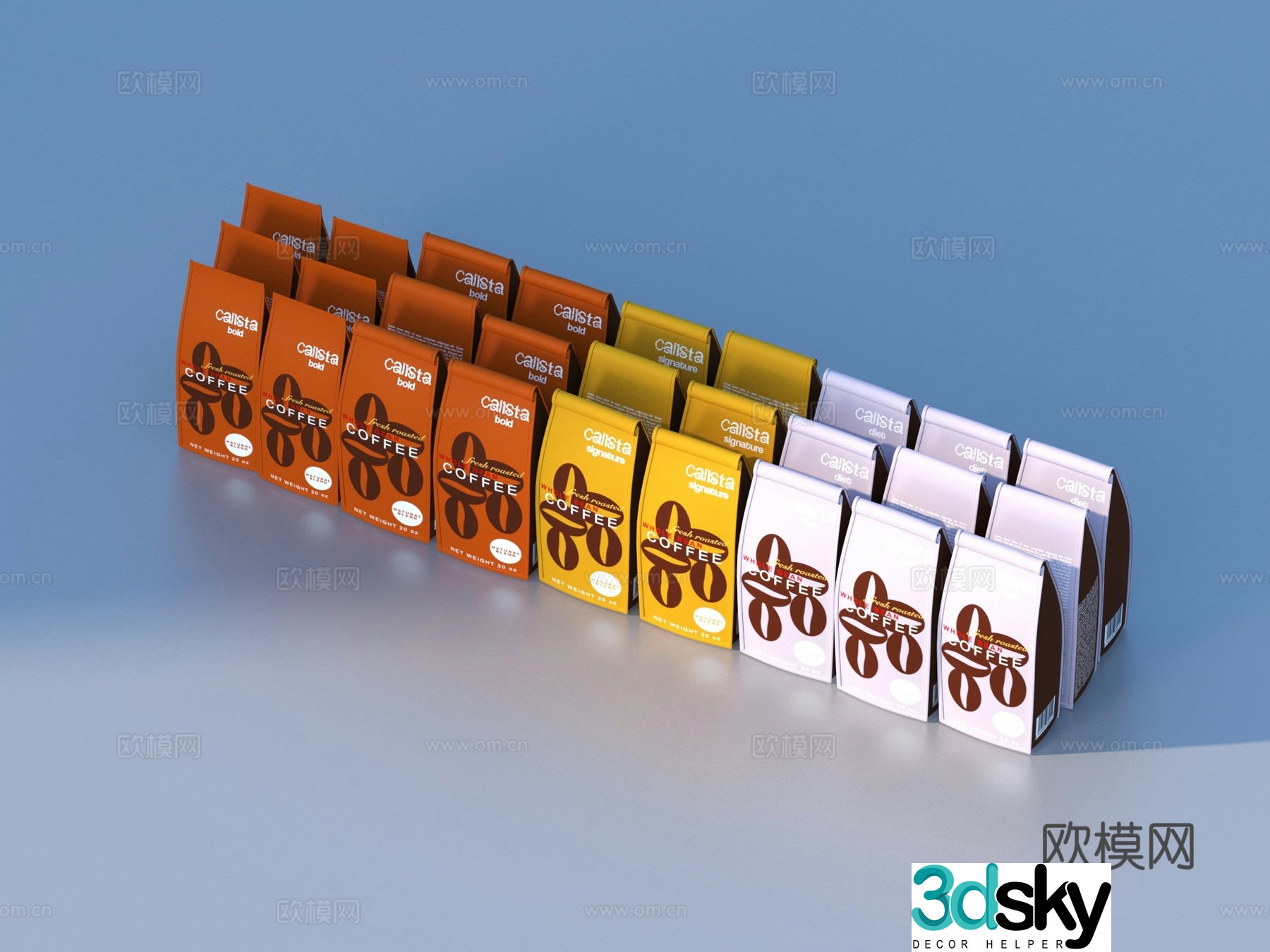 Carton Packaging Box Snacks Food 3D Model