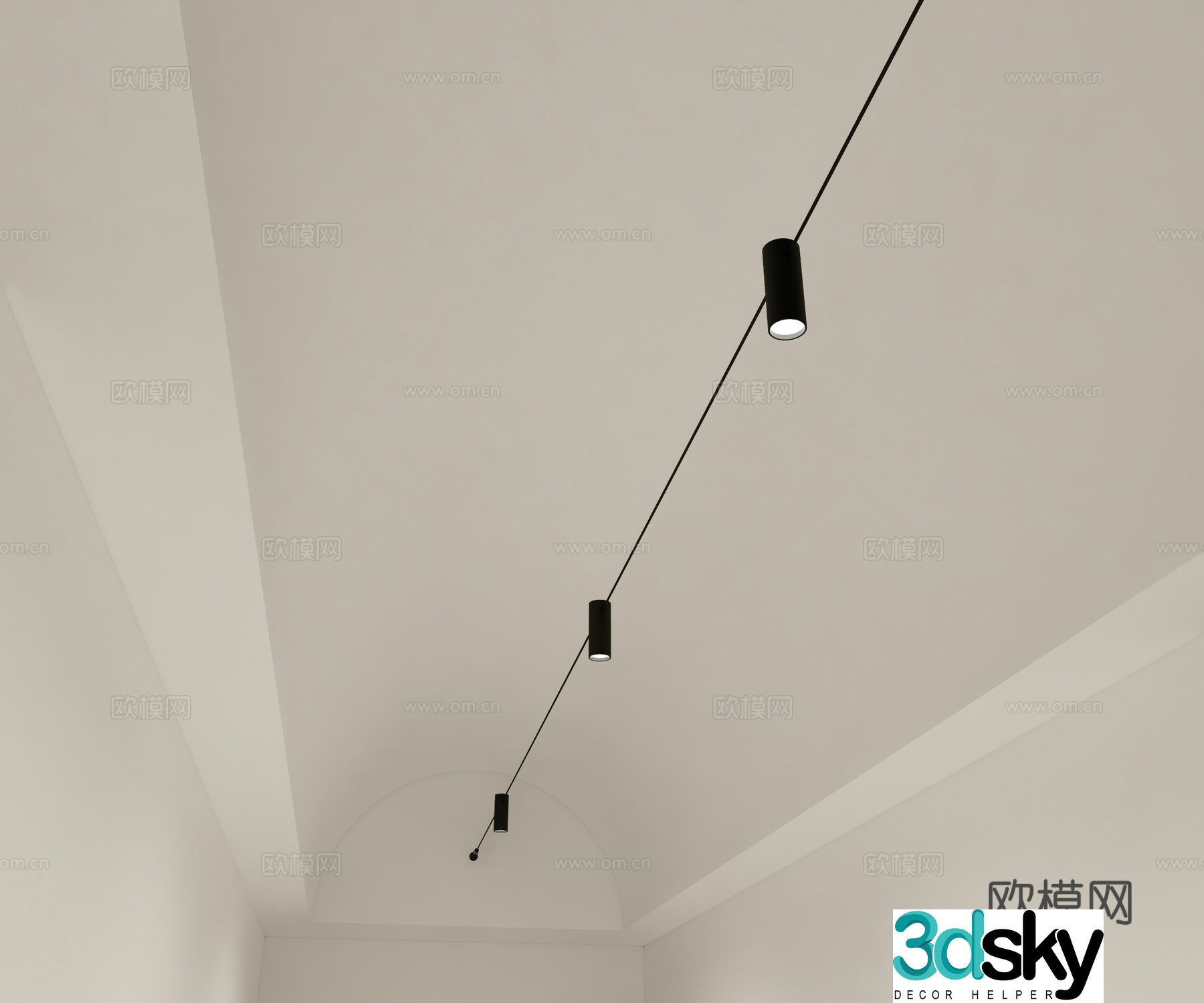 Modern downlight spotlight ceiling-free spotlight skylight 3d model