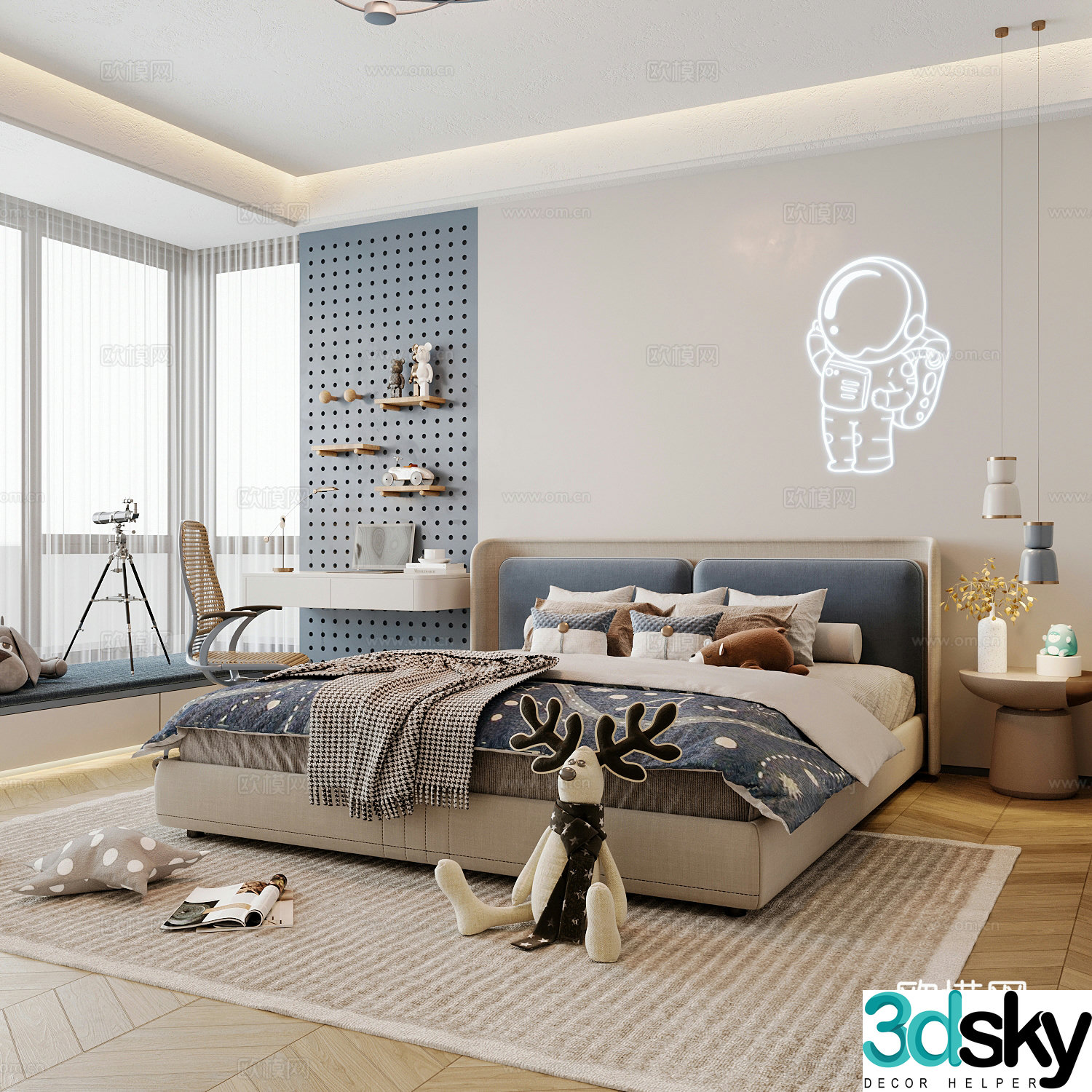 Modern children’s room boy’s room 3d model