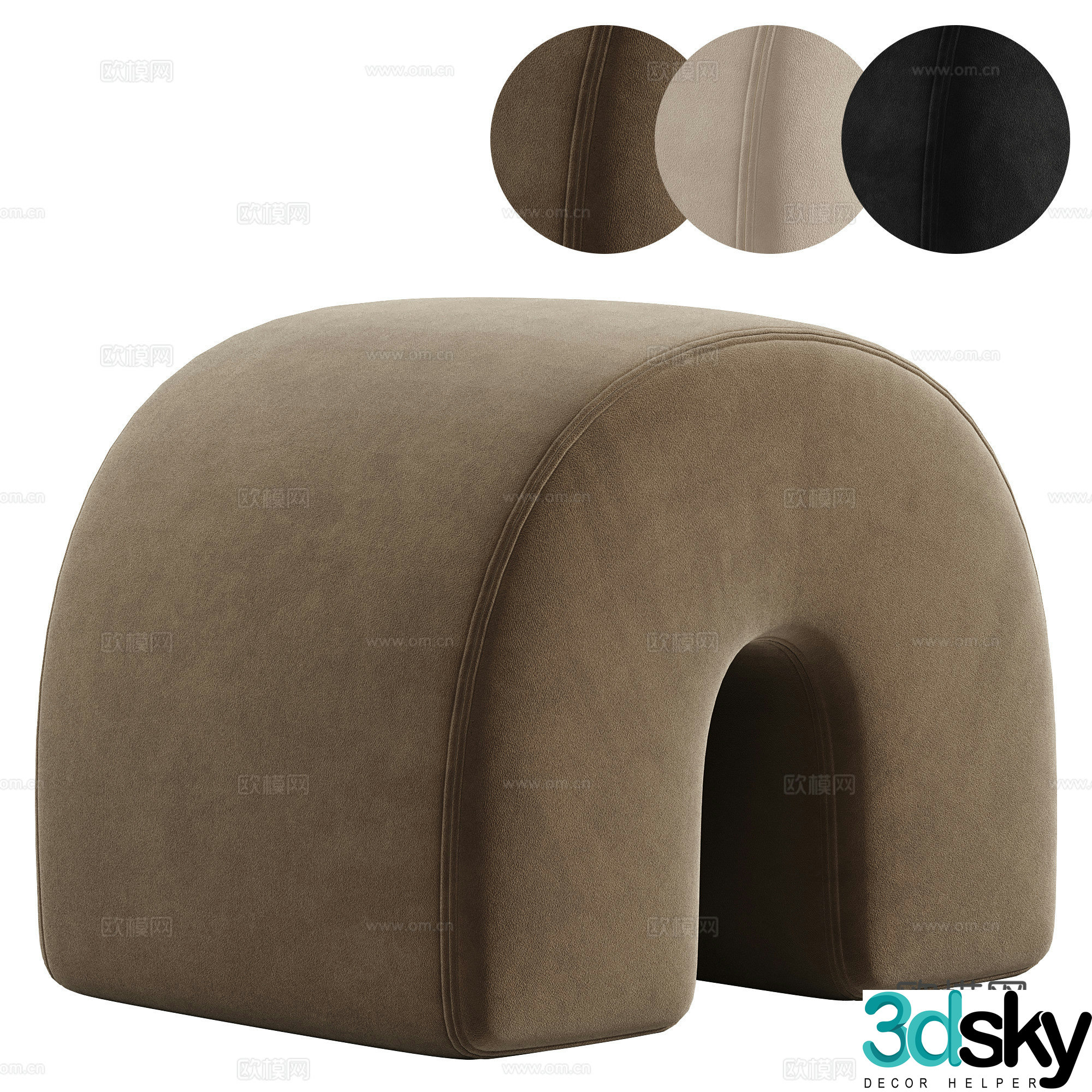 Italian stool sofa stool pier dressing stool 3D model