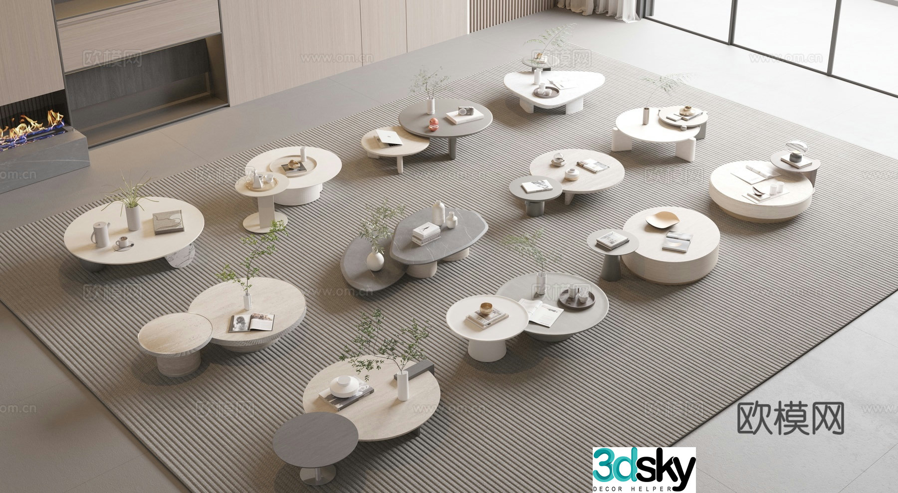 Modern mother-child coffee table 3d model